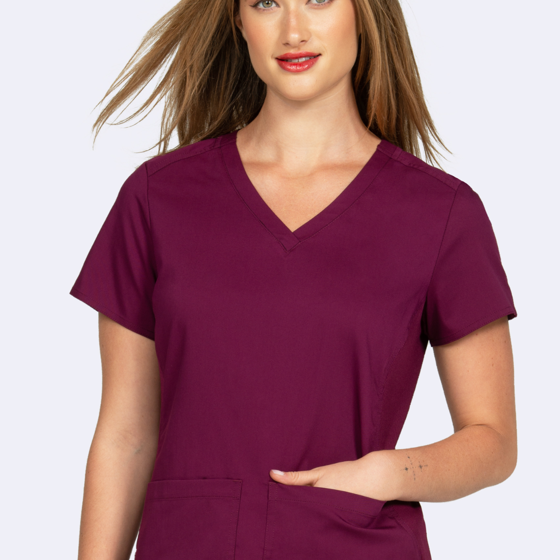 Polera Clínica Mujer Zoe Alexandra 1148 Burdeo