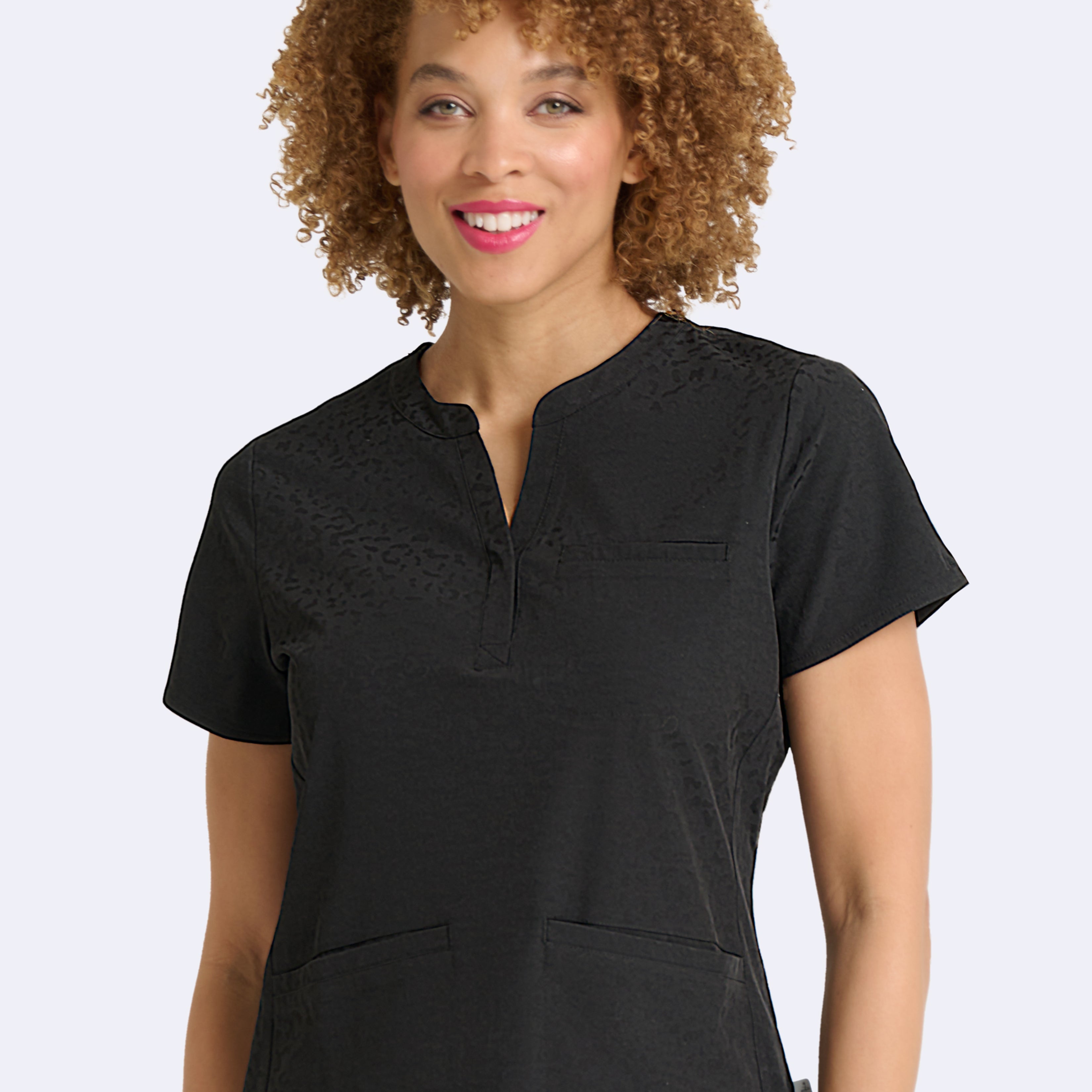 Polera Clínica Mujer Jacquard 1171 Negro