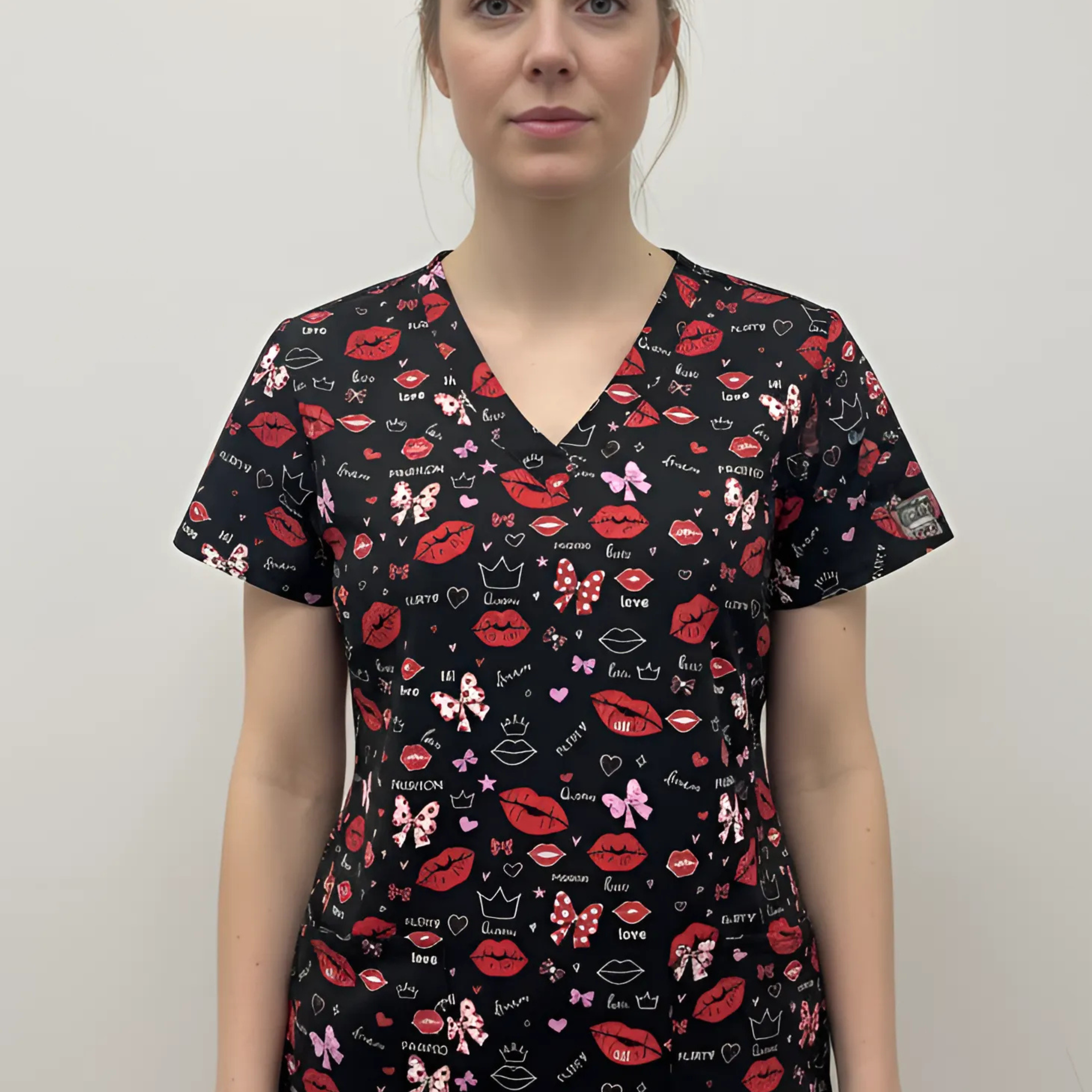 Polera Clínica Mujer Estampada 1848BK