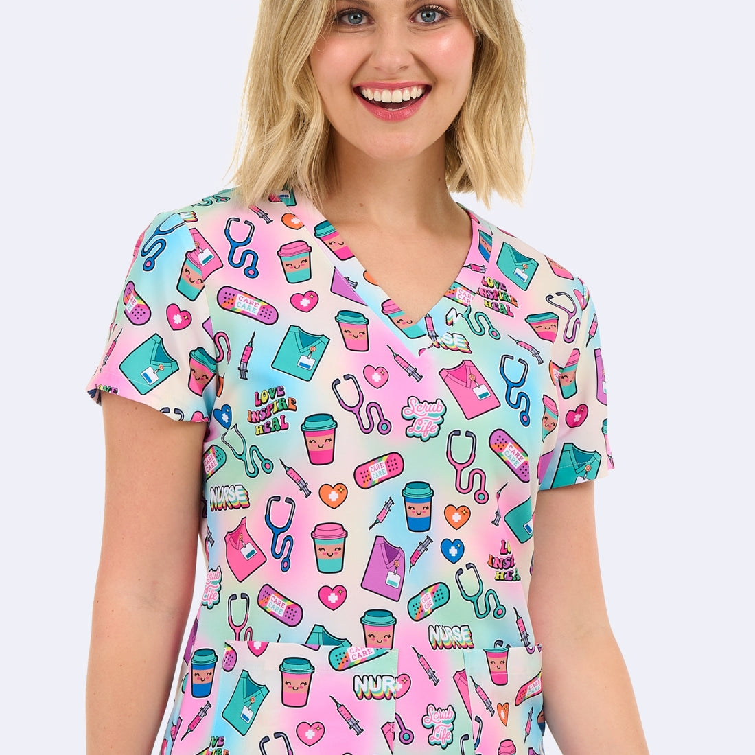 Polera Clínica Estampada Mujer 1054 SBLF