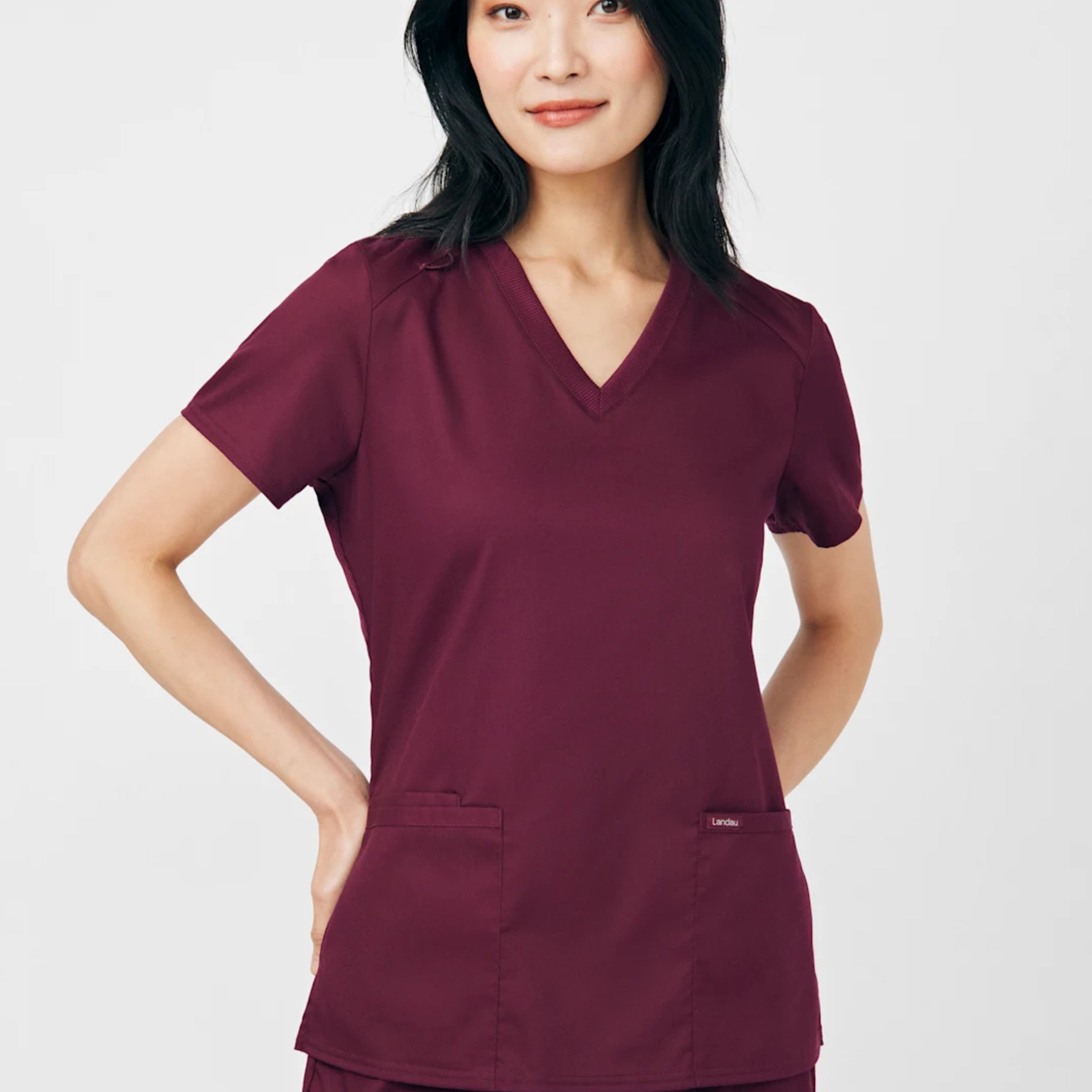 Polera Clínica Mujer Proflex LT105 Burdeo