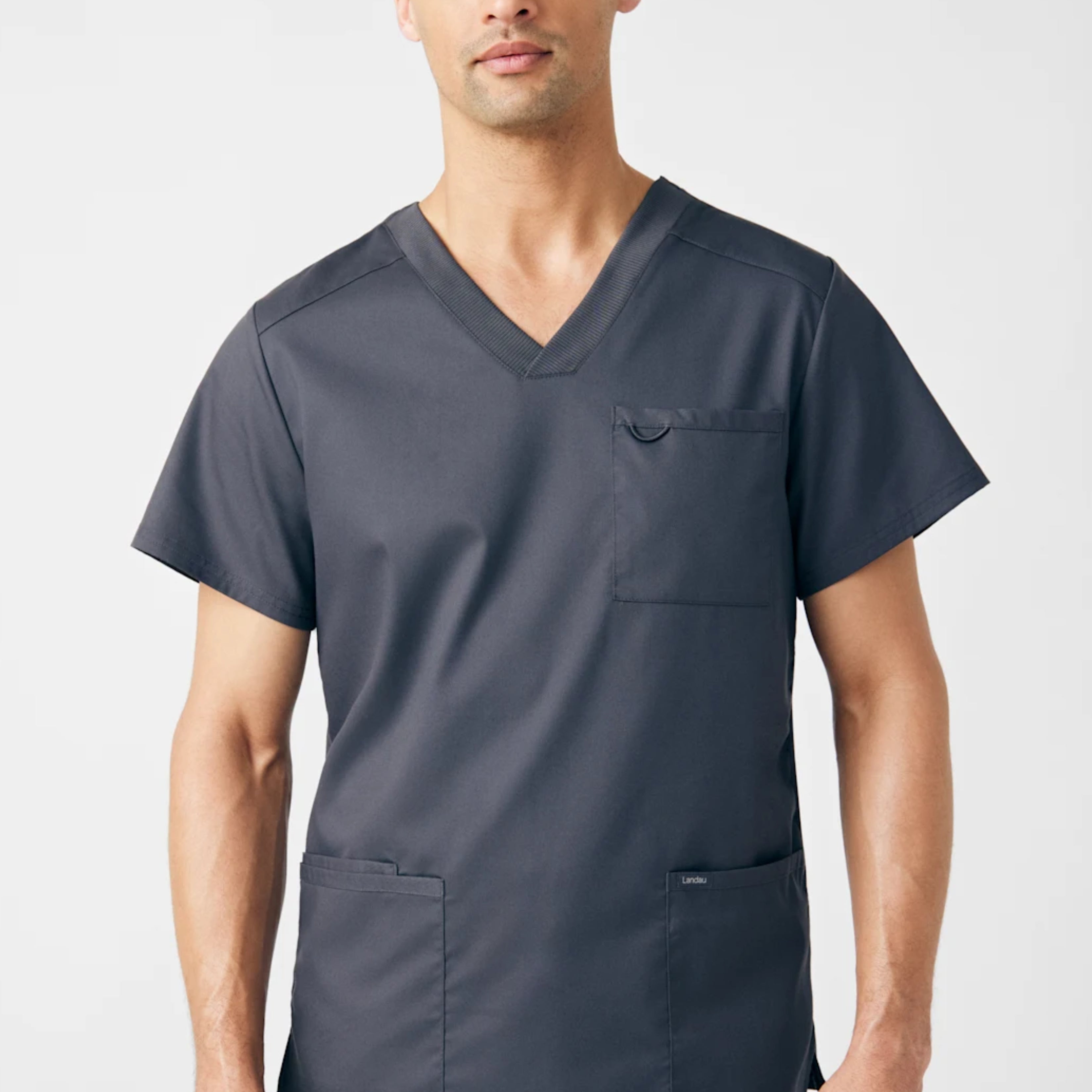 Polera Clínica Hombre Proflex LT109 Plomo