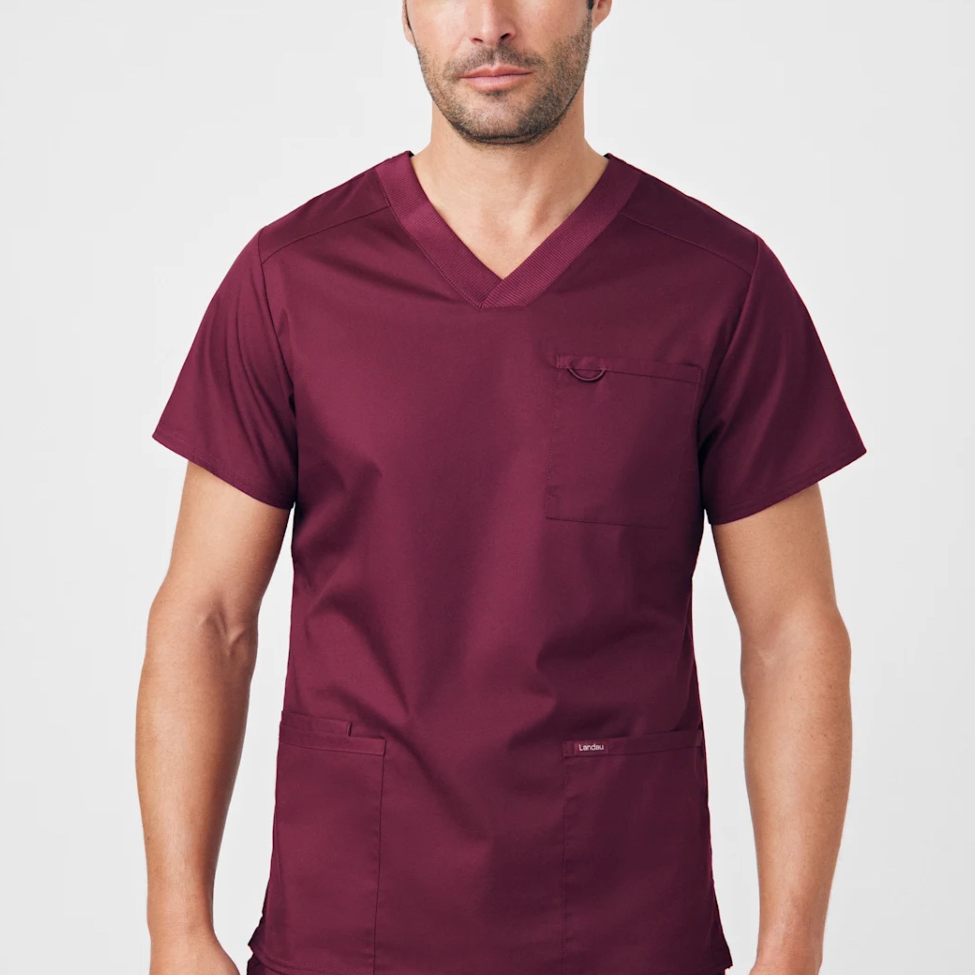 Polera Clínica Hombre Proflex LT109 Burdeo