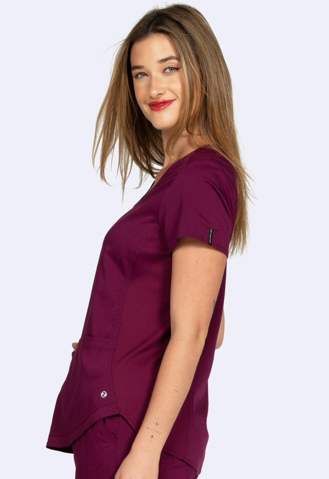 Polera Clínica Mujer Zoe Alexandra 1148 Burdeo