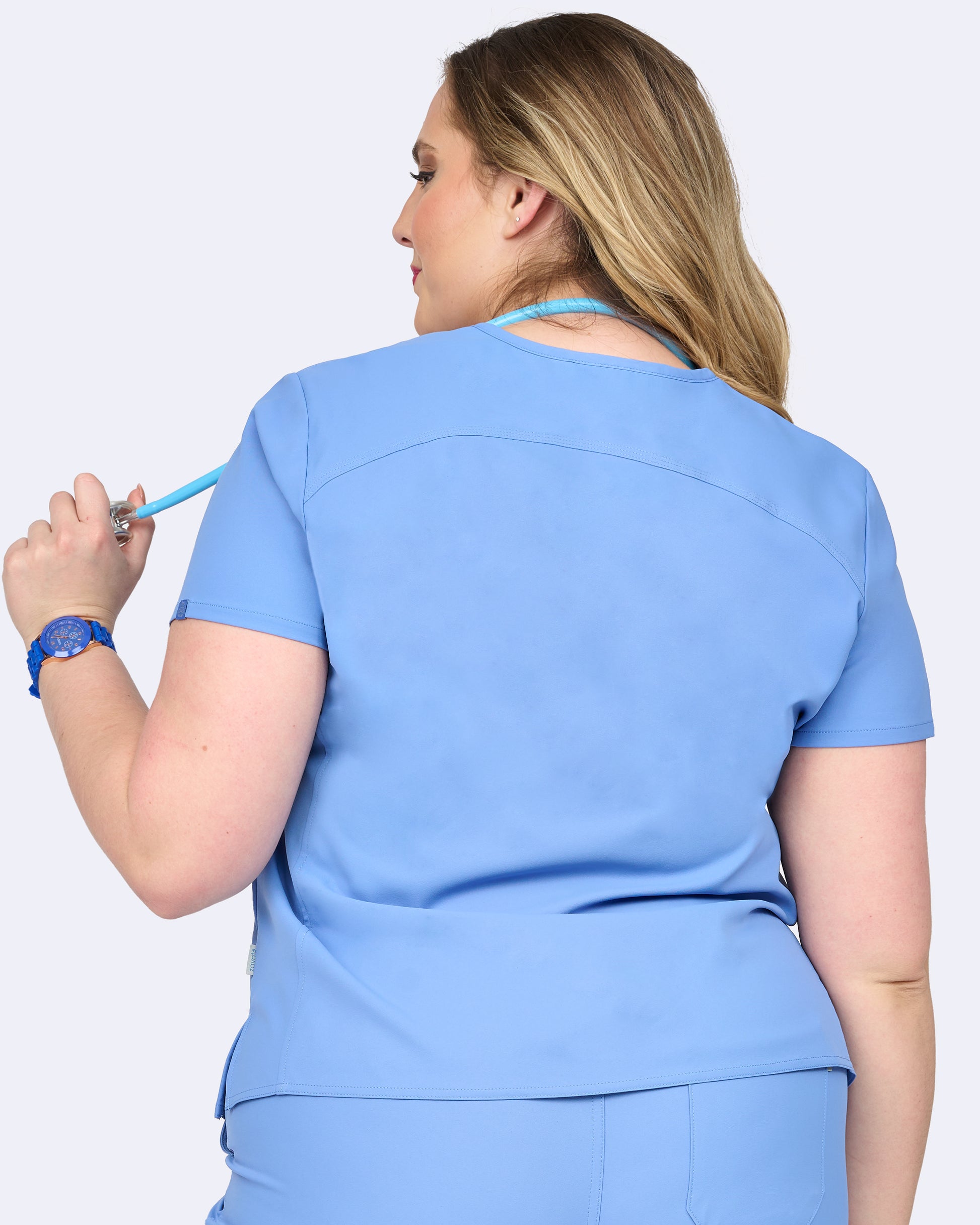 Polera Clínica Mujer Studio 1165 Celeste