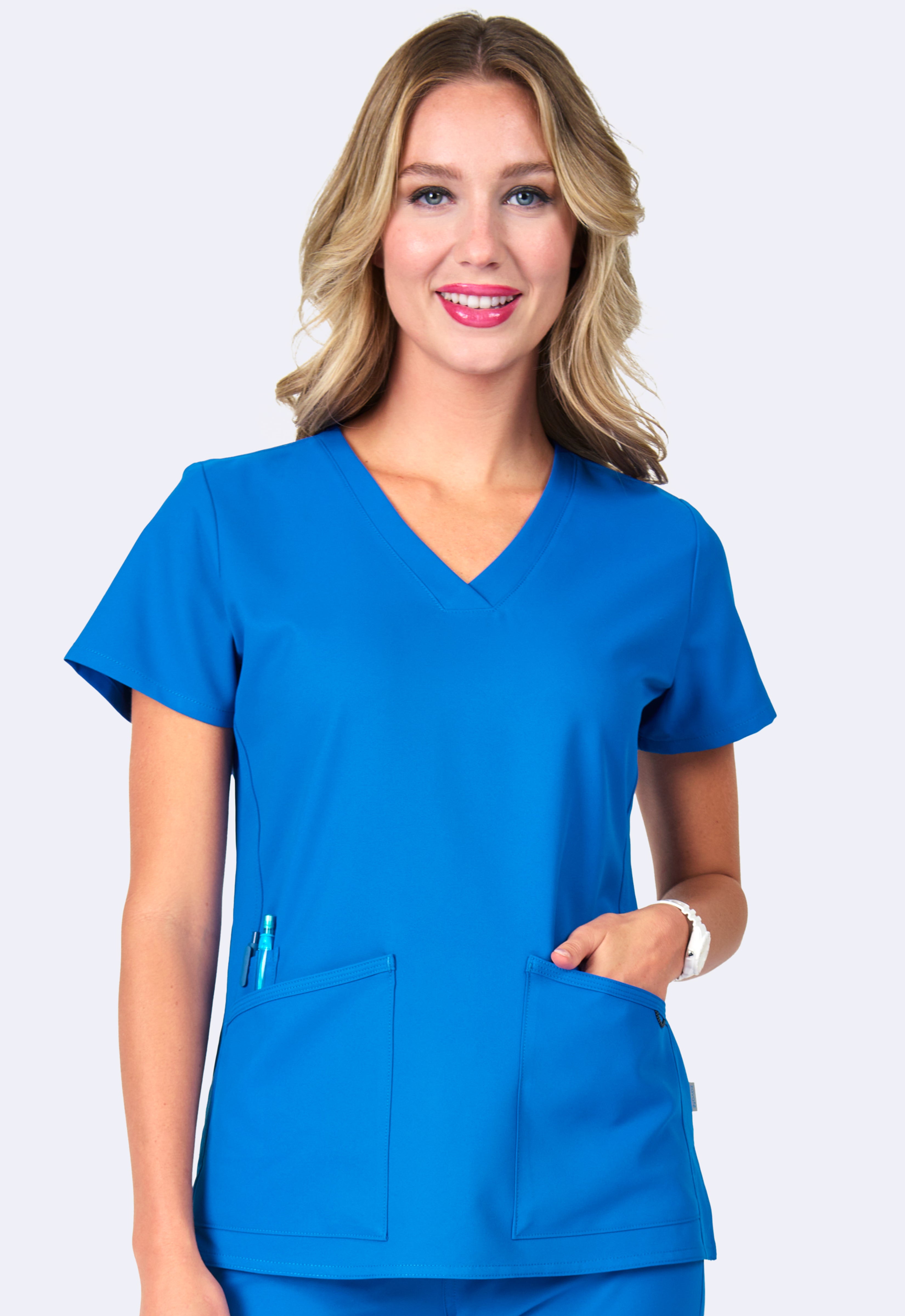 Polera Clínica Mujer Studio 1165 Azul Rey