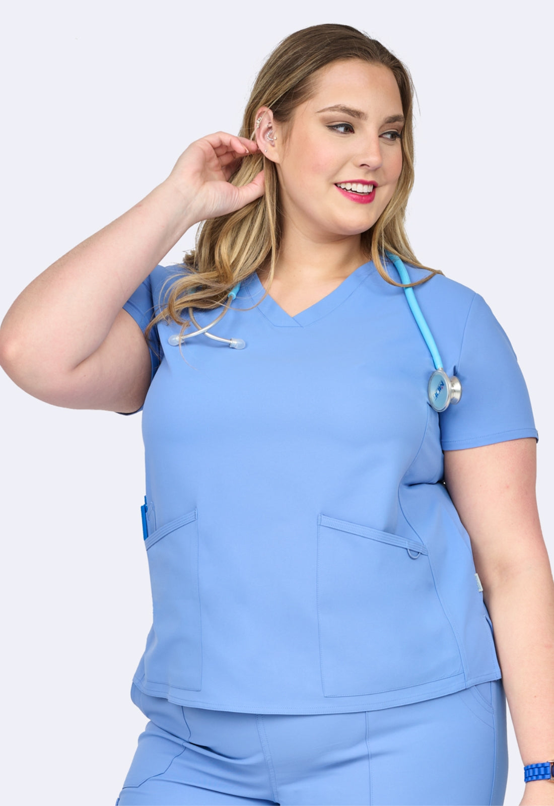 Polera Clínica Mujer Studio 1165 Celeste