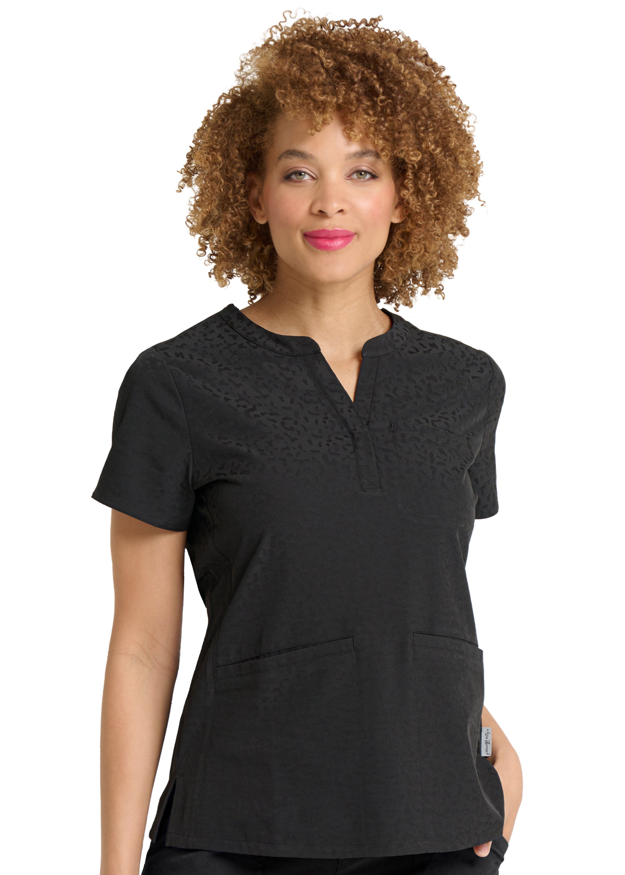 Polera Clínica Mujer Jacquard 1171 Negro