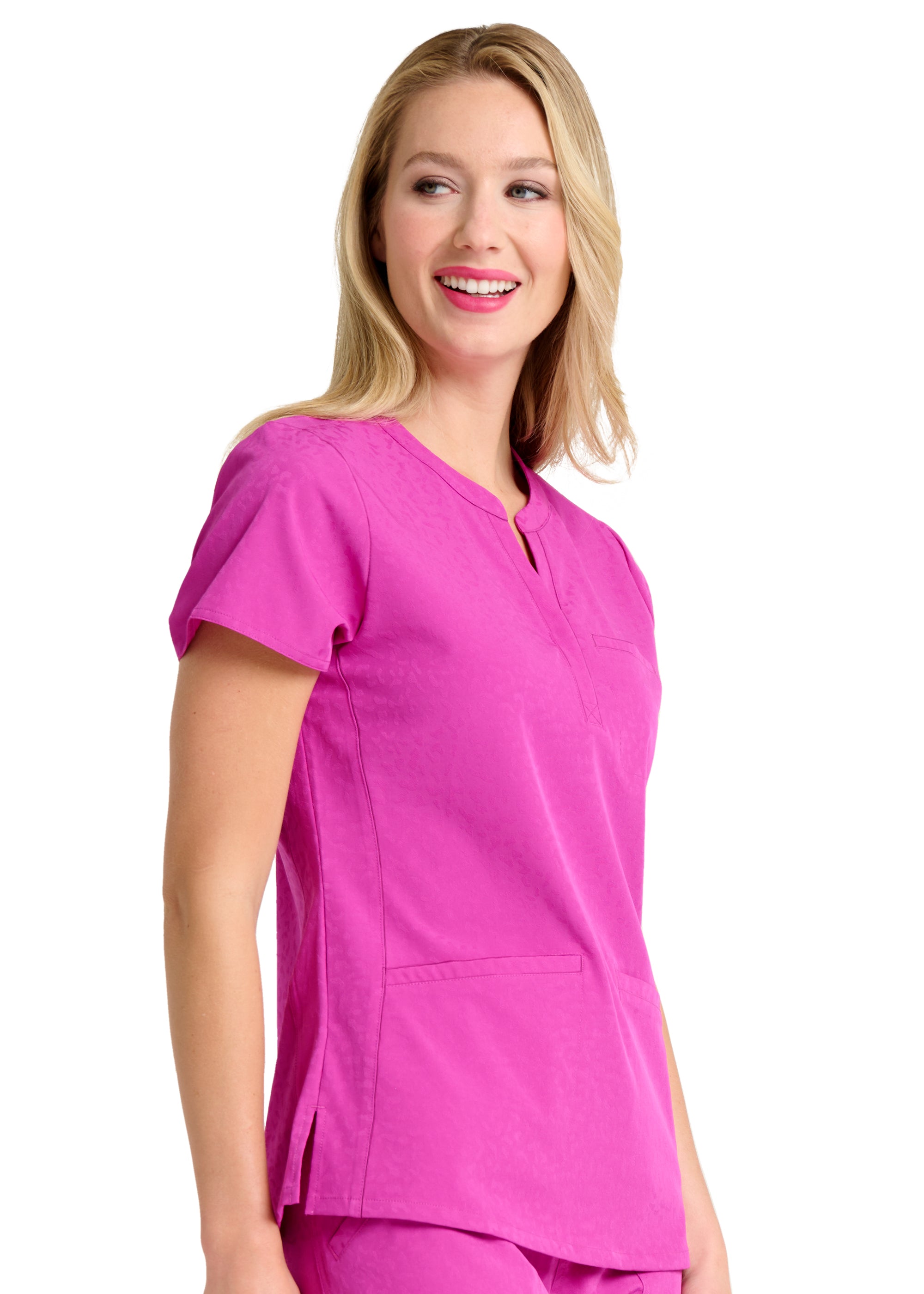 Polera Clínica Mujer Jacquard 1171 Magenta