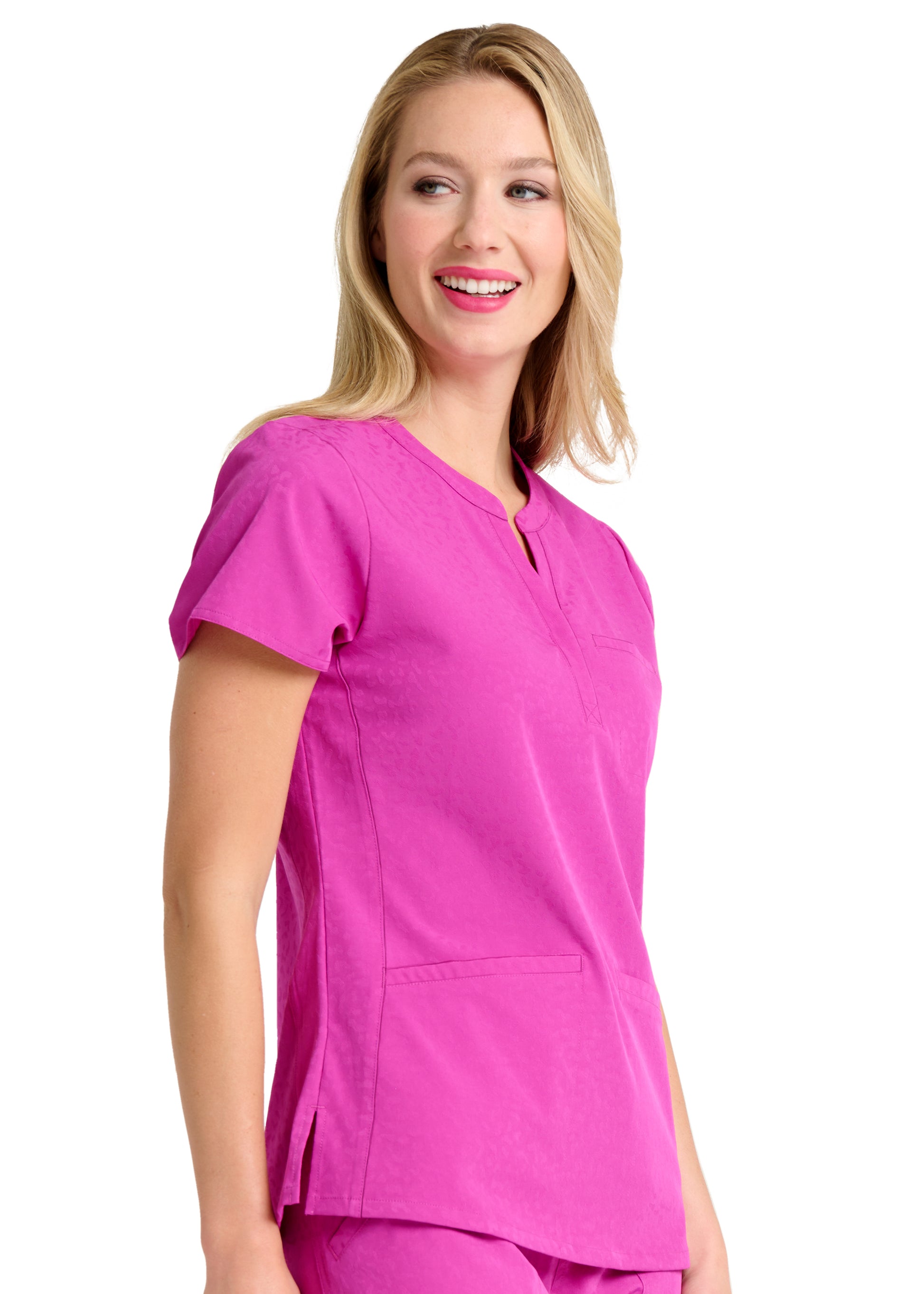 Polera Clínica Mujer Jacquard 1171 Magenta