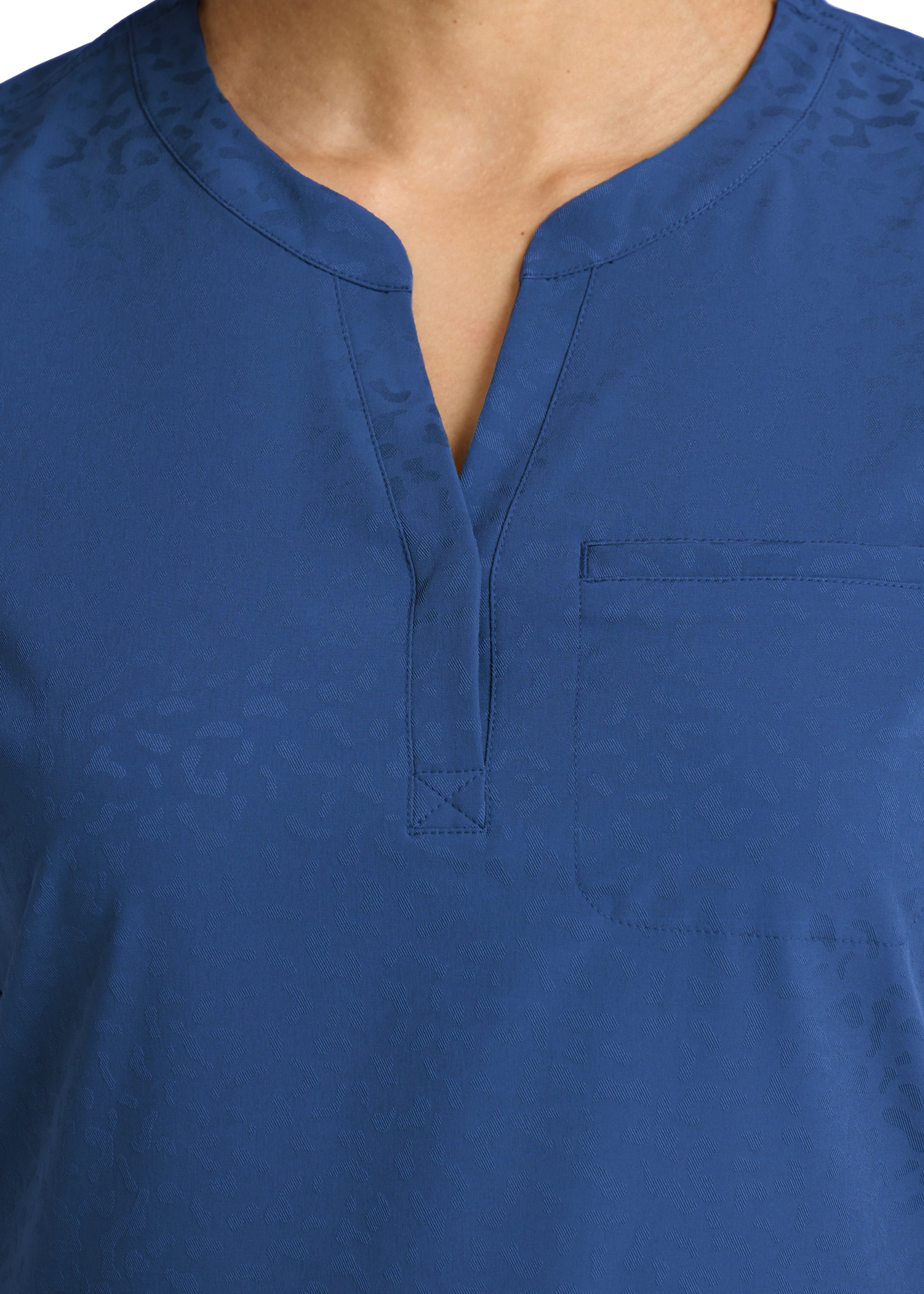 Polera Clínica Mujer Jacquard 1171 Azul Marino
