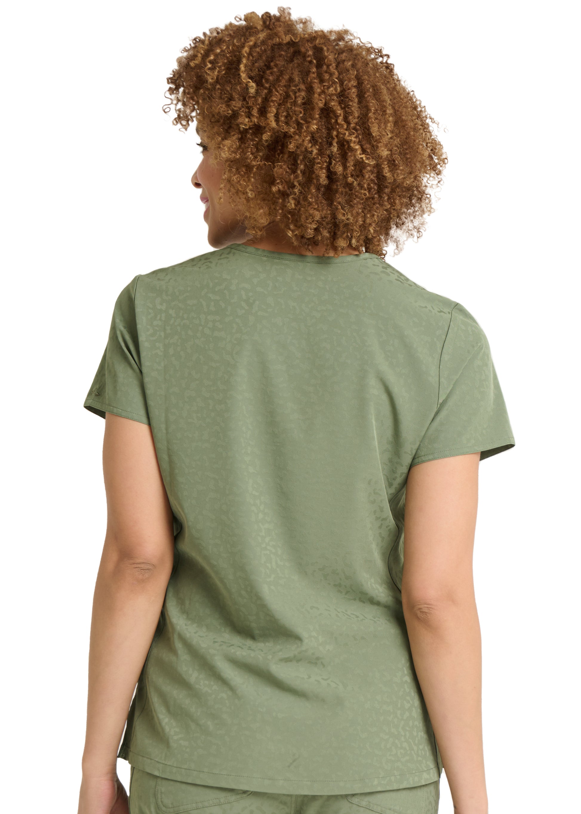 Polera Clínica Mujer Jacquard 1171 Olivo