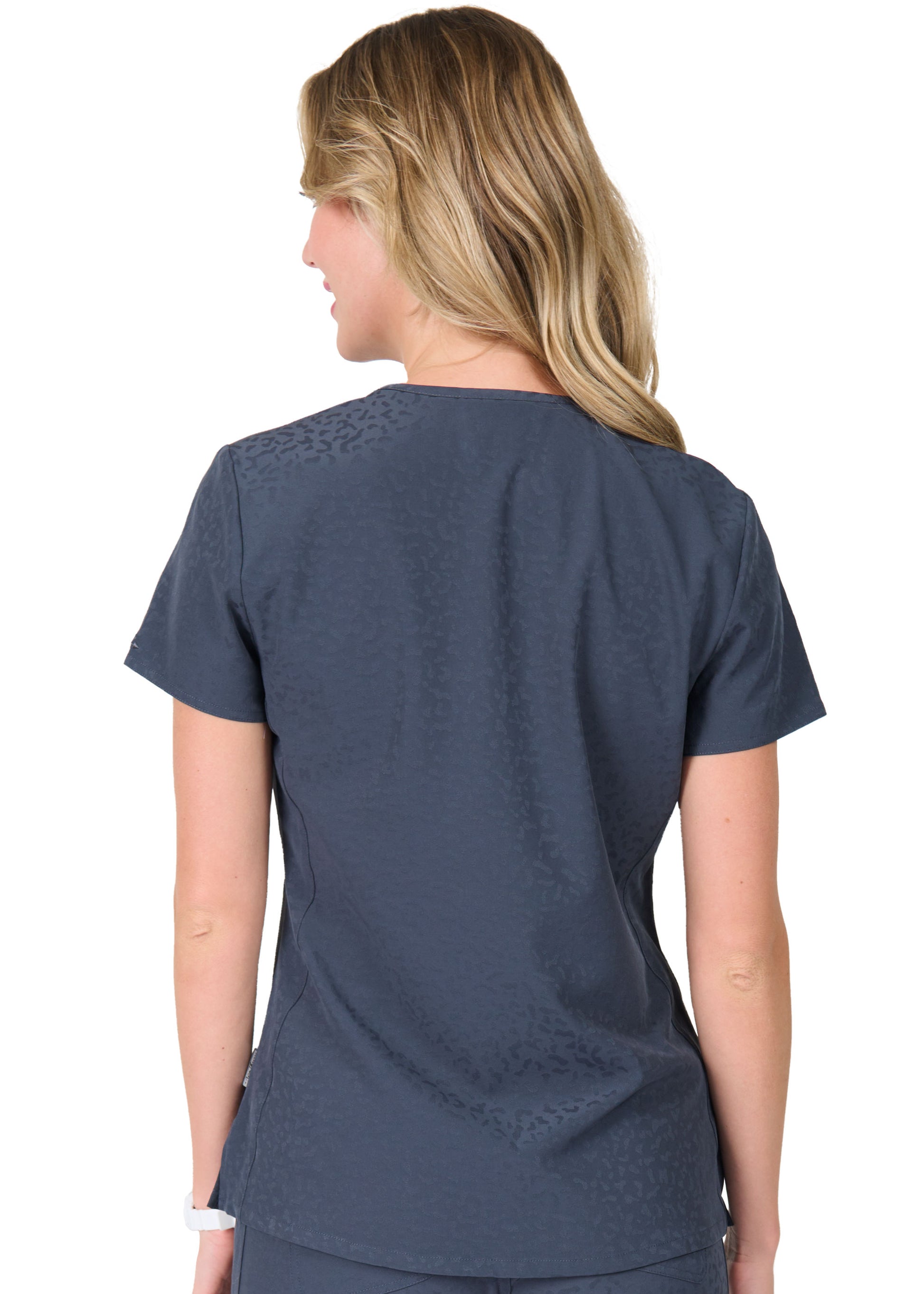 Polera Clínica Mujer Jacquard 1171 Plomo