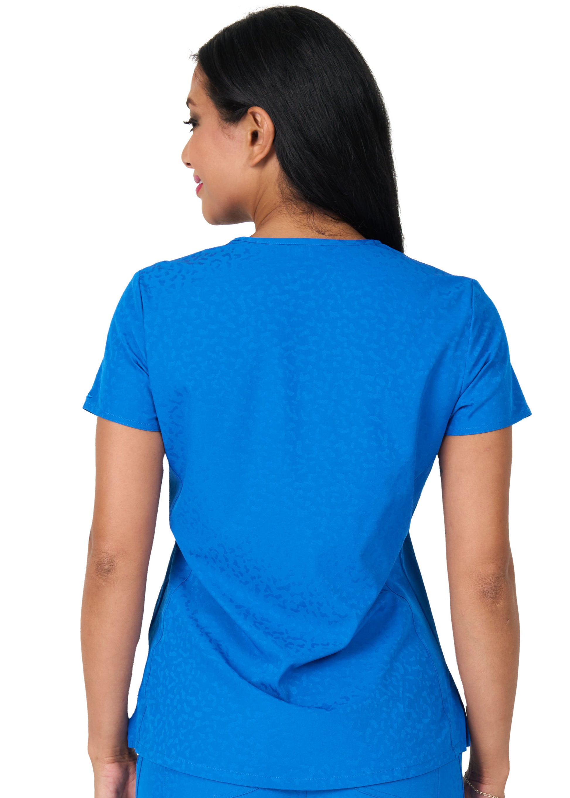 Polera Clínica Mujer Jacquard 1171 Azul Rey
