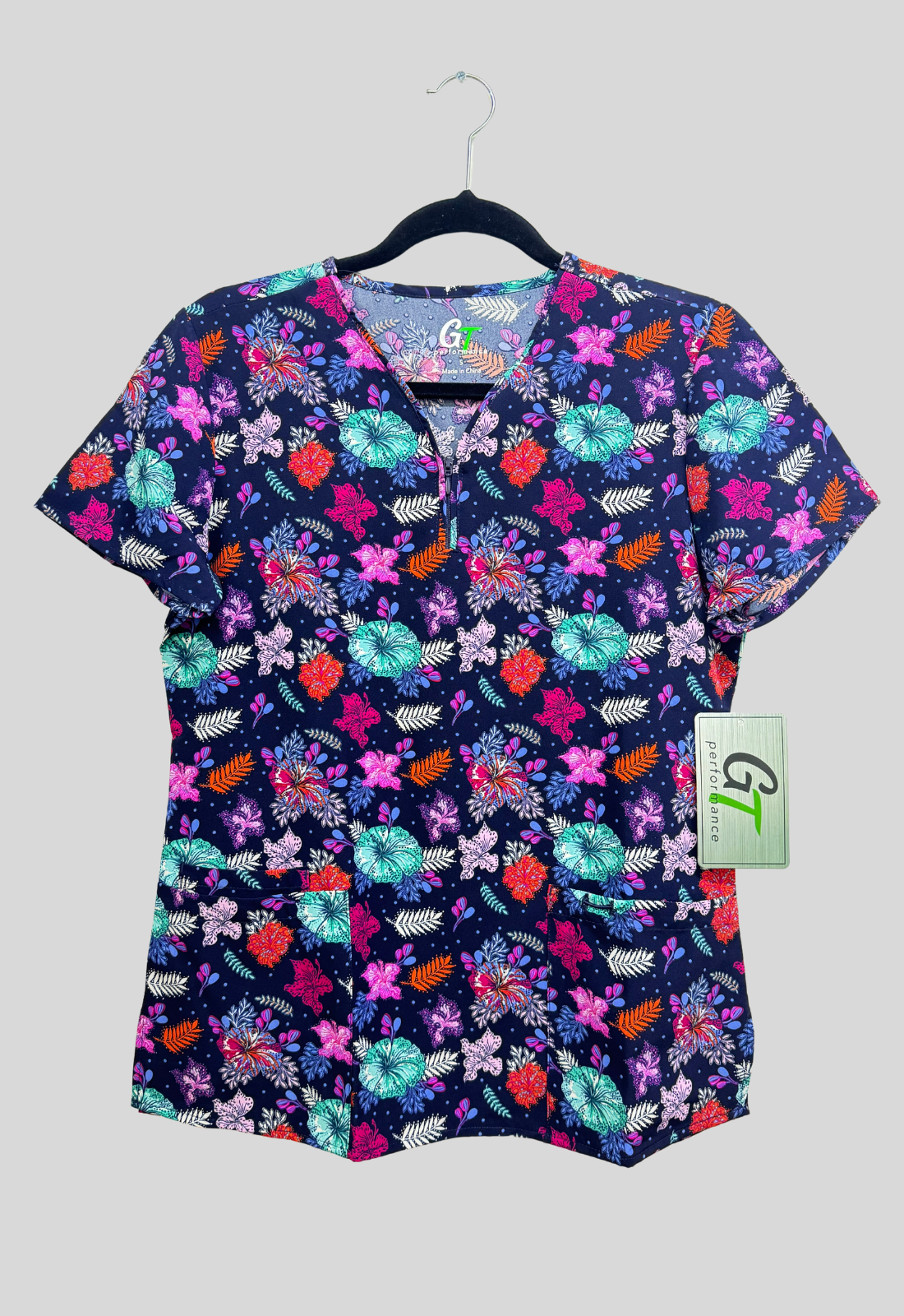 Polera Clínica Estampada Mujer GT 1713NV