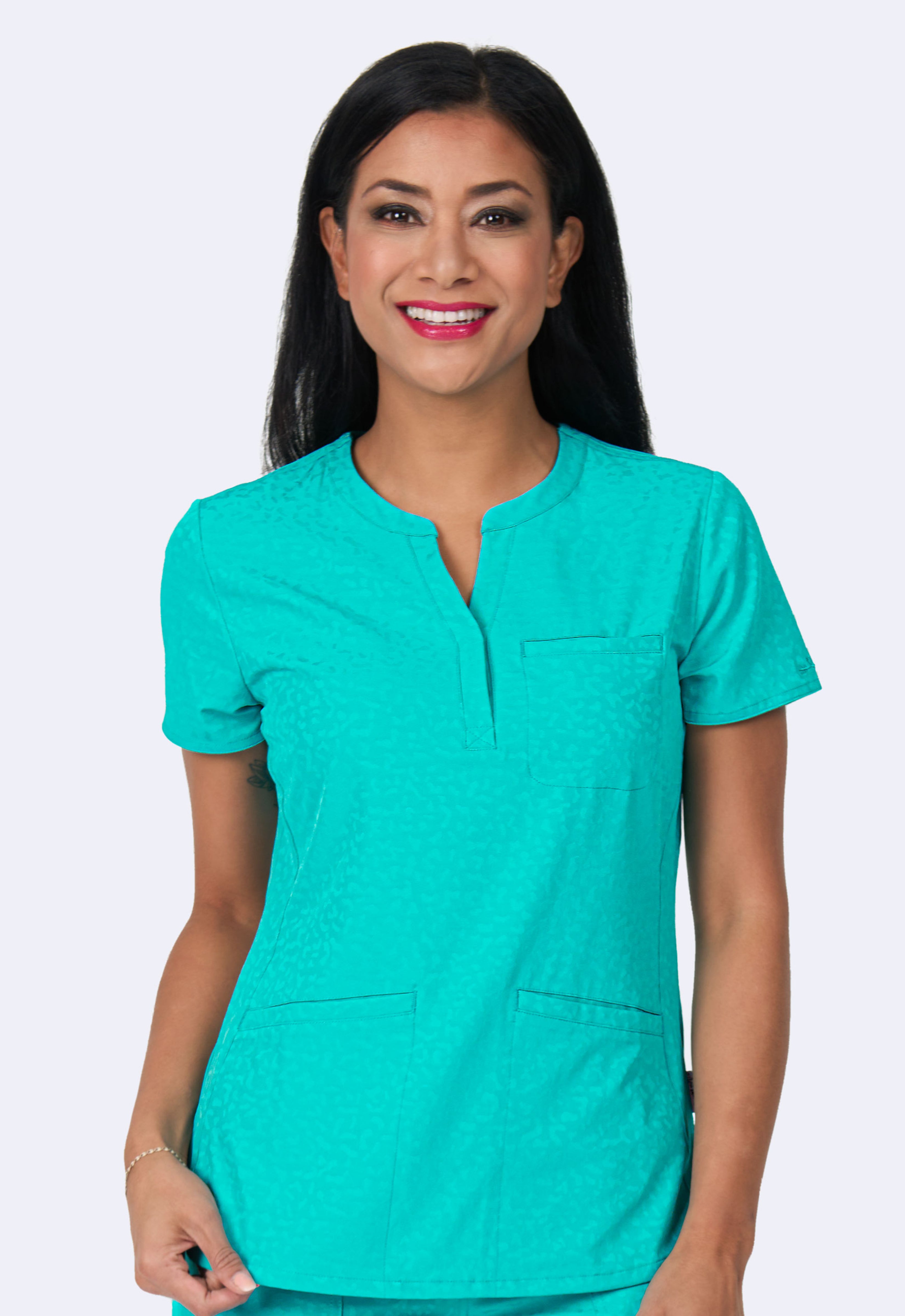 Polera Clínica Mujer Jacquard 1171 Mint