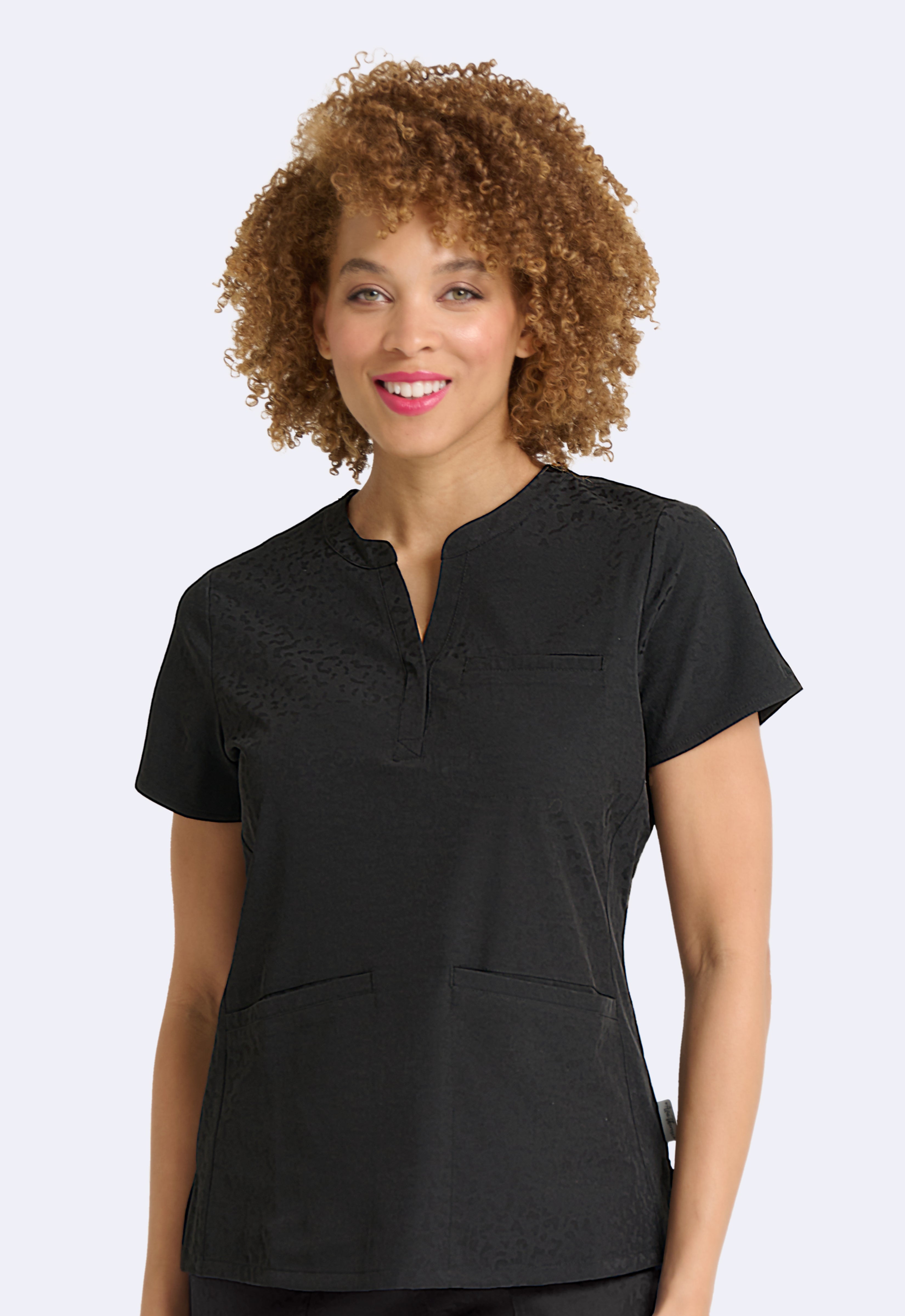 Polera Clínica Mujer Jacquard 1171 Negro