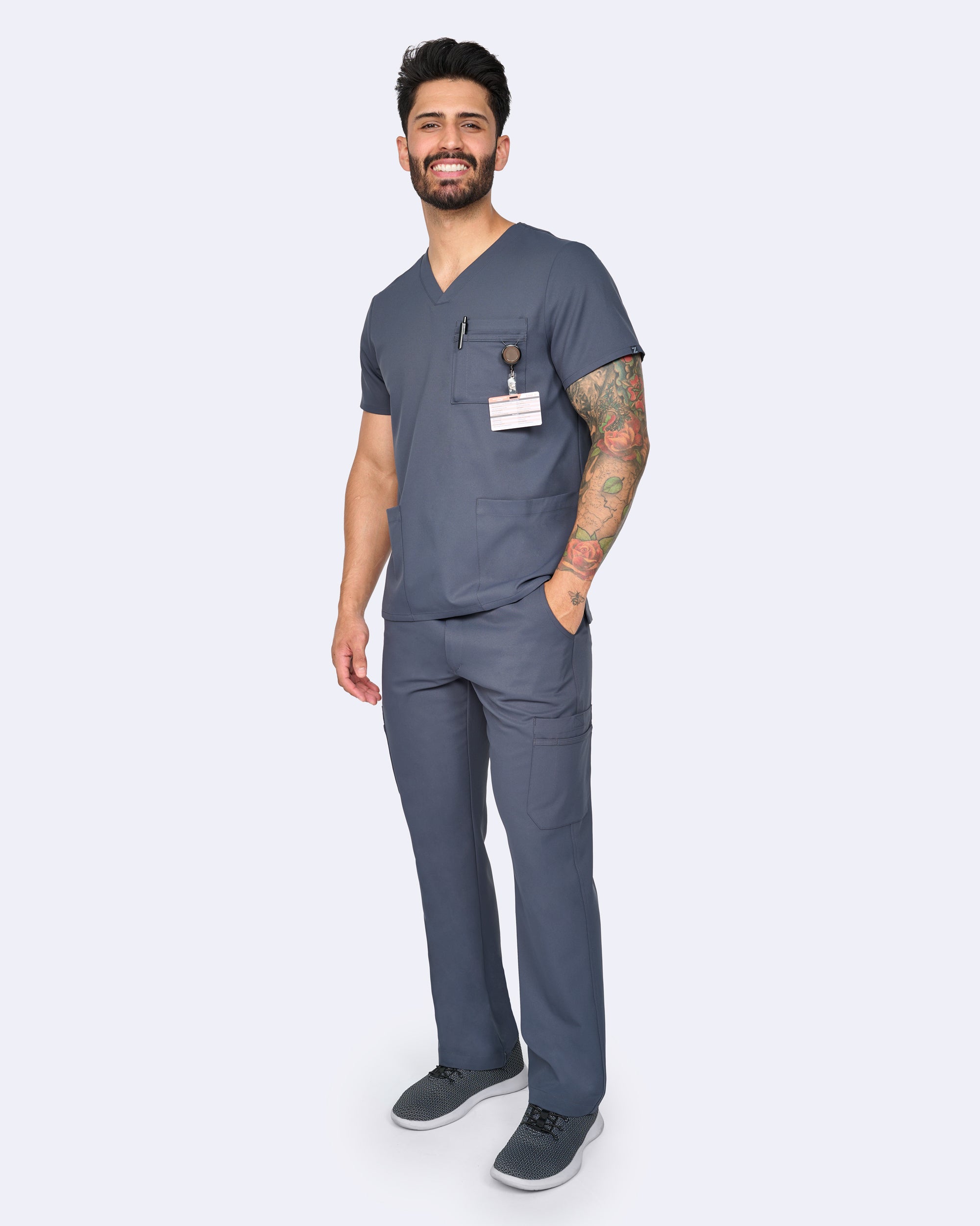 Polera Clínica Hombre Studio 1195 Plomo