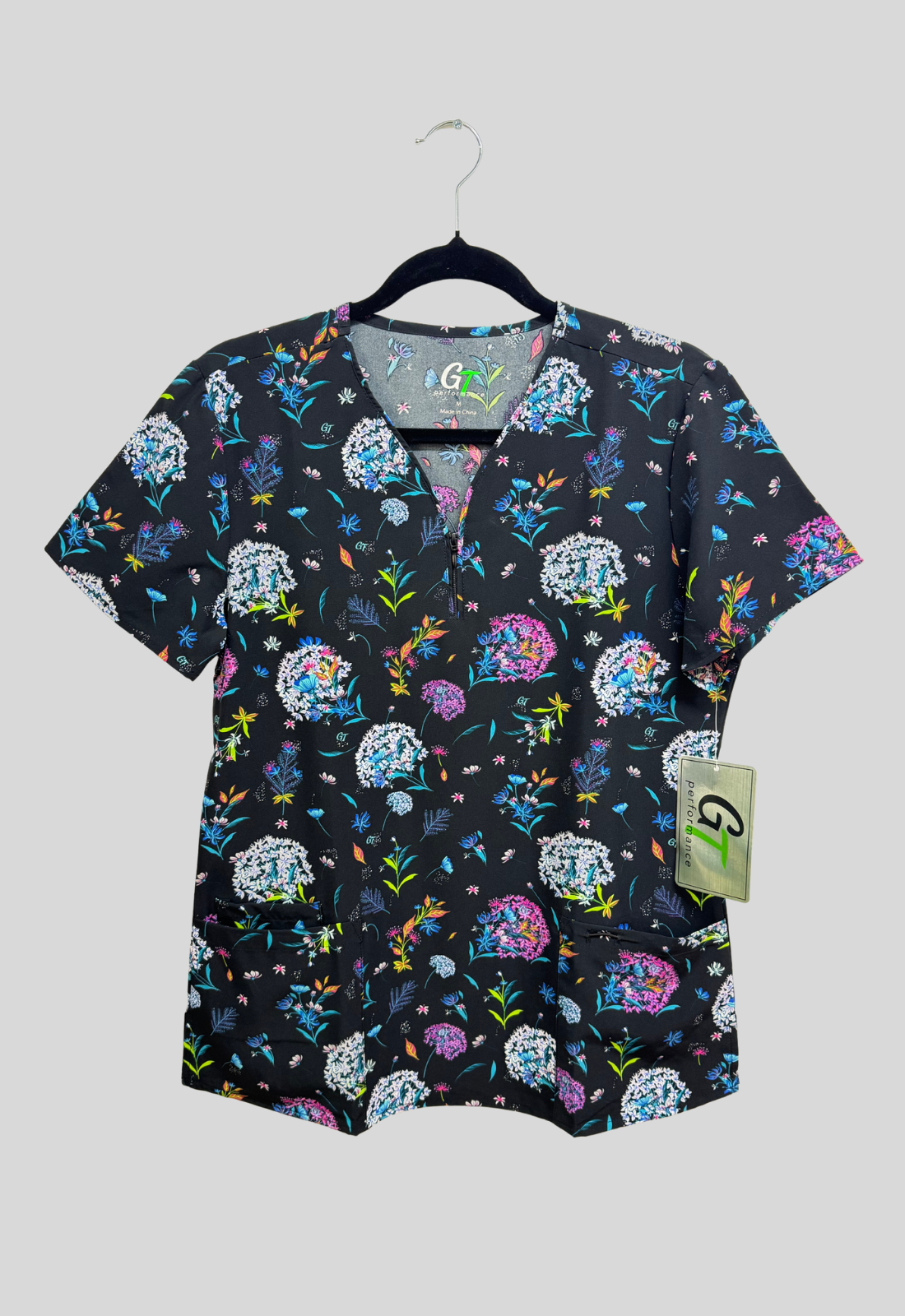 Polera Clínica Estampada Mujer GT 1575BK