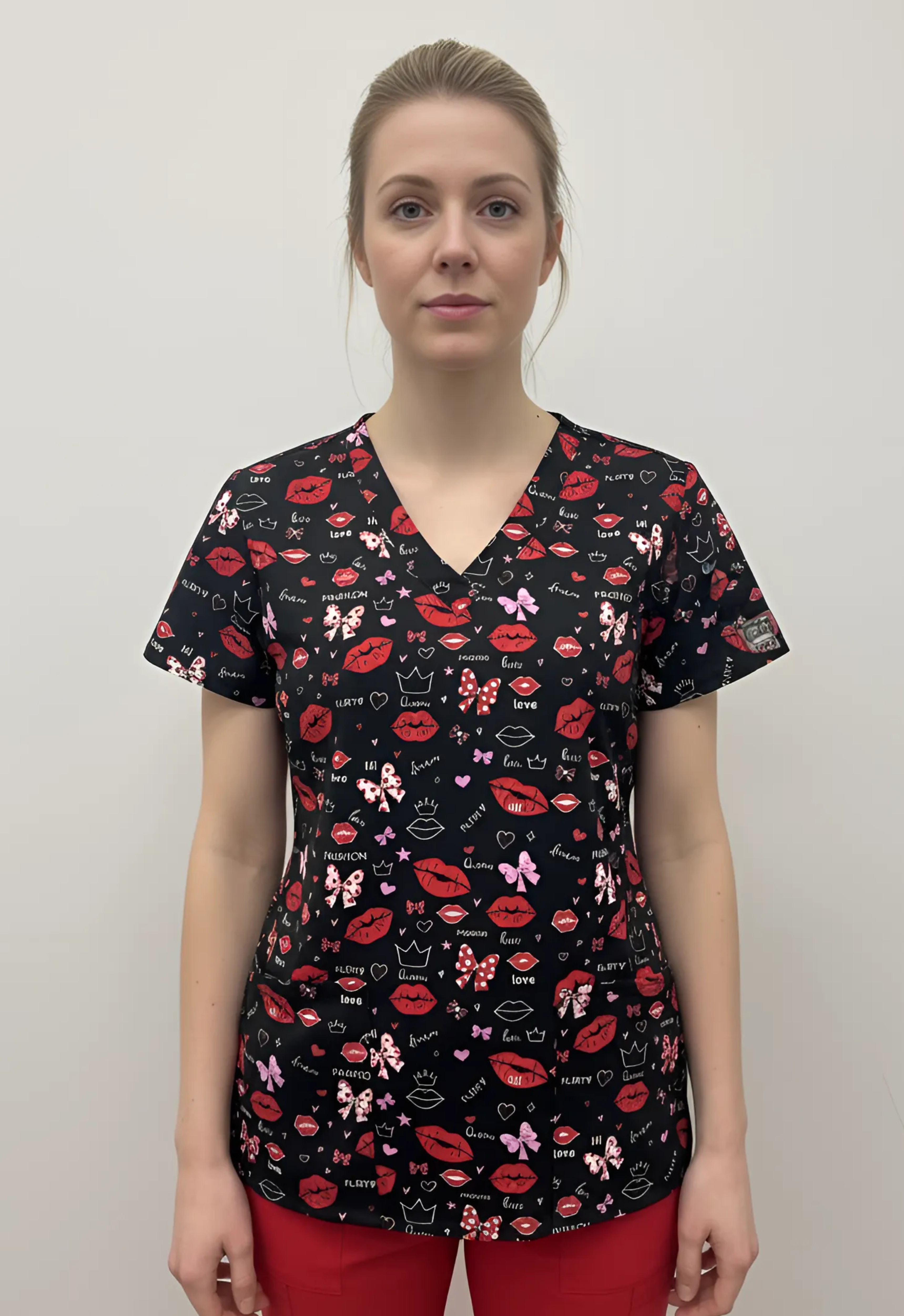 Polera Clínica Mujer Estampada 1848BK