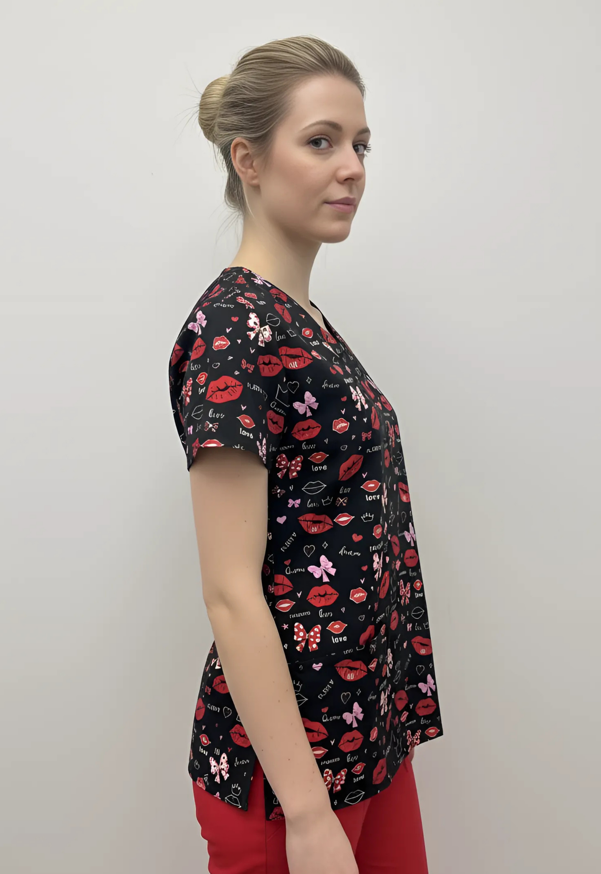 Polera Clínica Mujer Estampada 1848BK