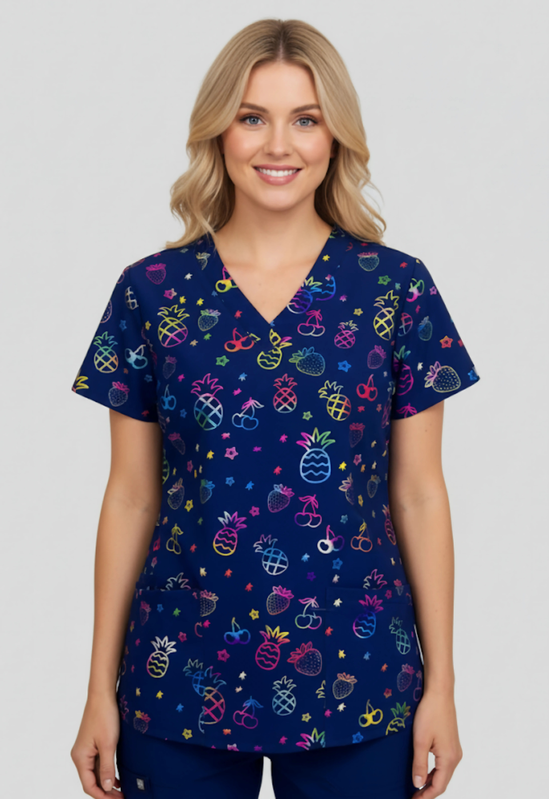 Polera Clínica Estampada Mujer GT 1861NV