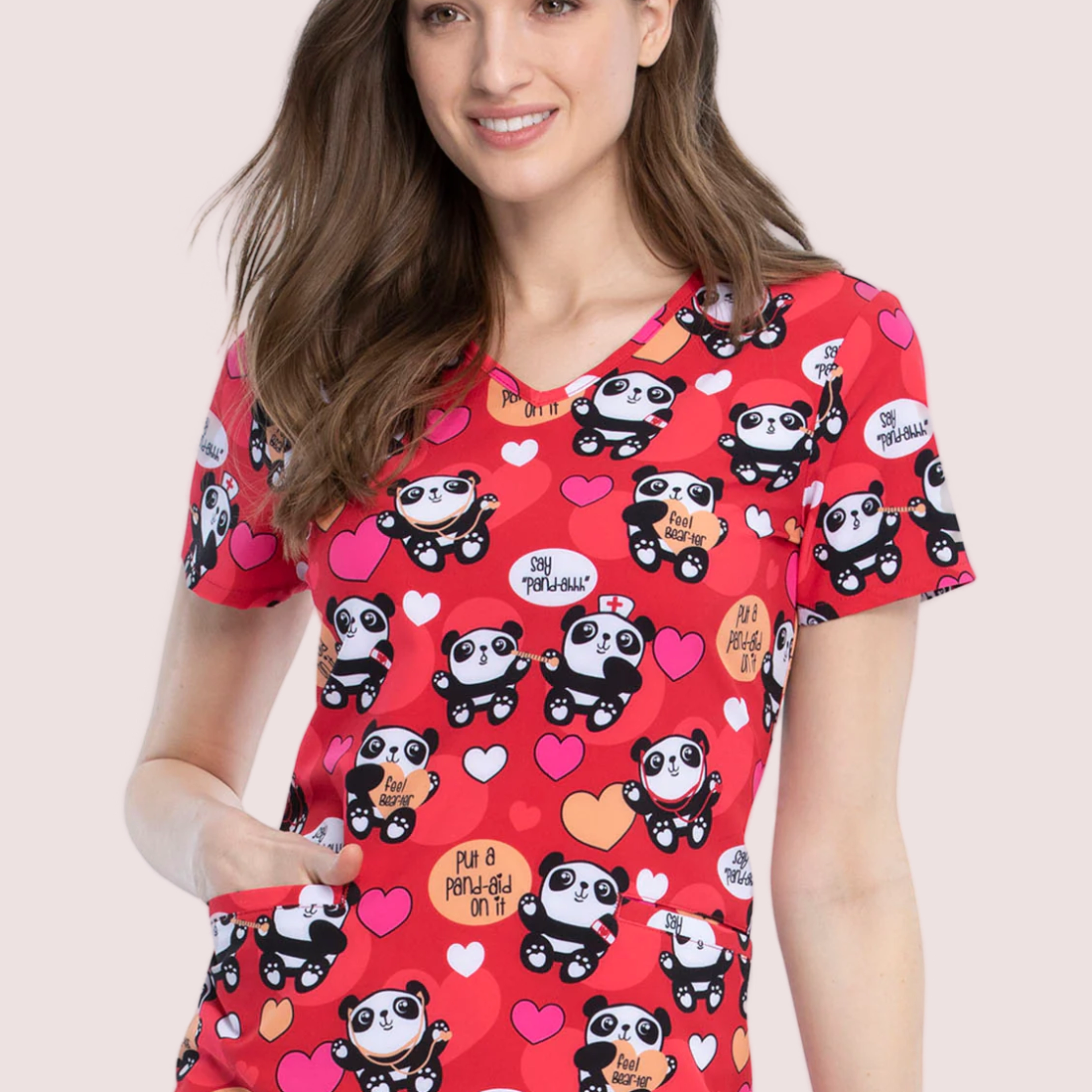 Polera Clínica Estampada Mujer GT 1747NV TF637 PAID