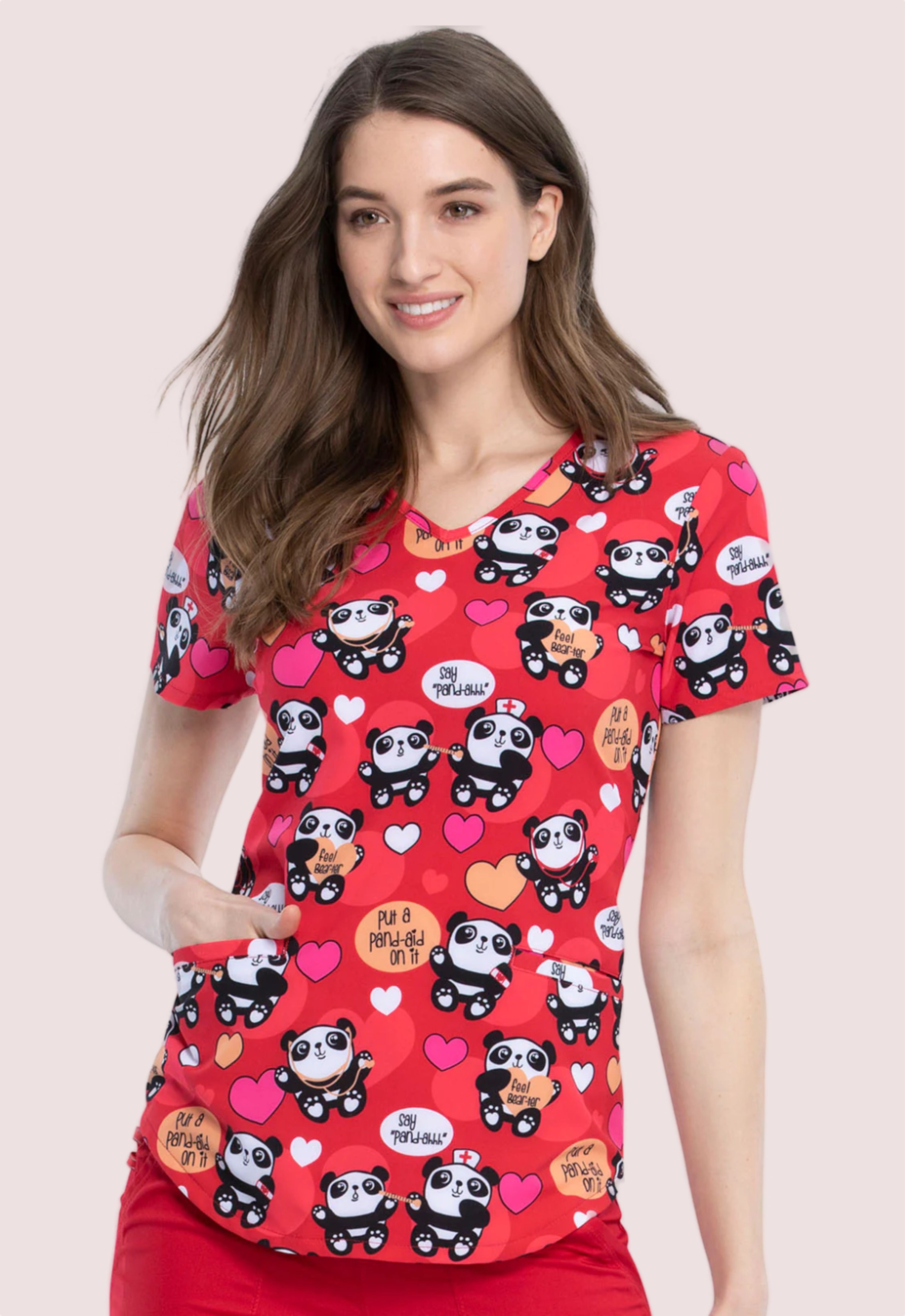 Polera Clínica Estampada Mujer GT 1747NV TF637 PAID