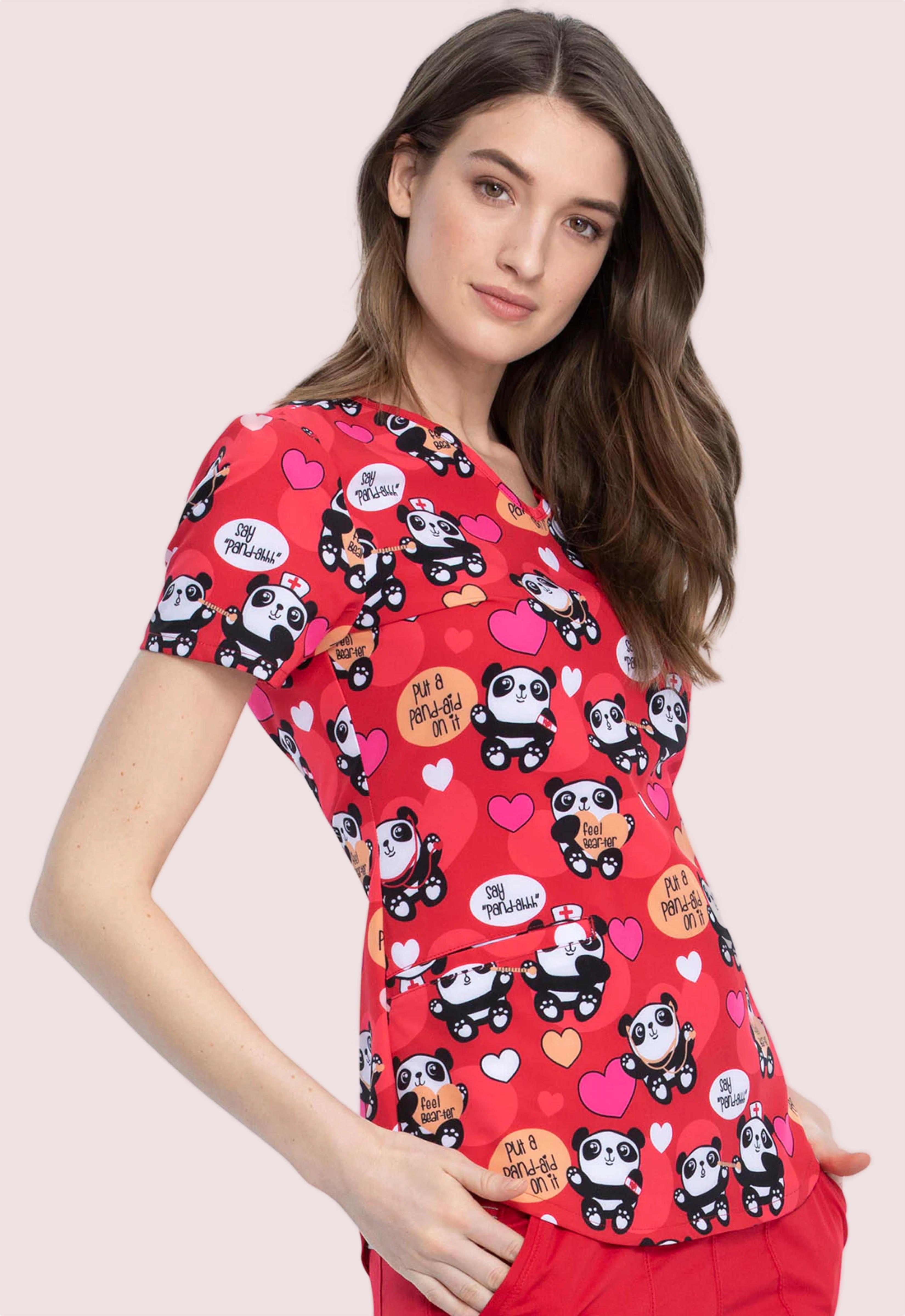 Polera Clínica Estampada Mujer GT 1747NV TF637 PAID