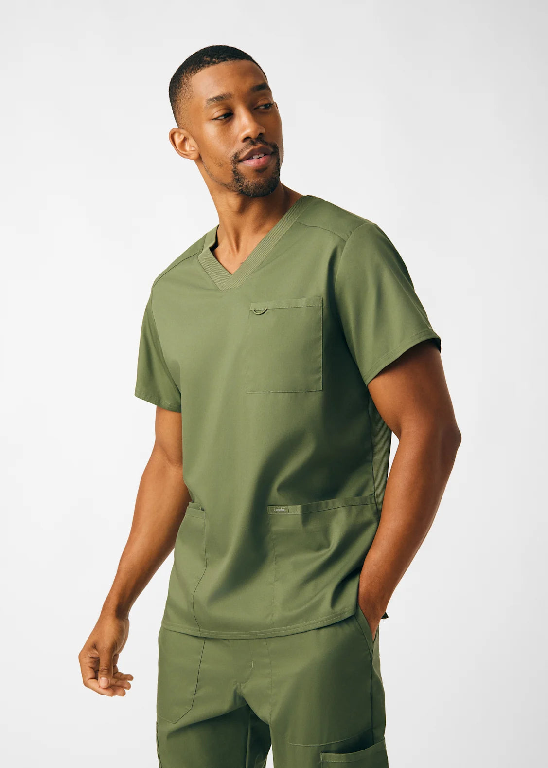 Polera Clínica Hombre Proflex LT109 Olivo