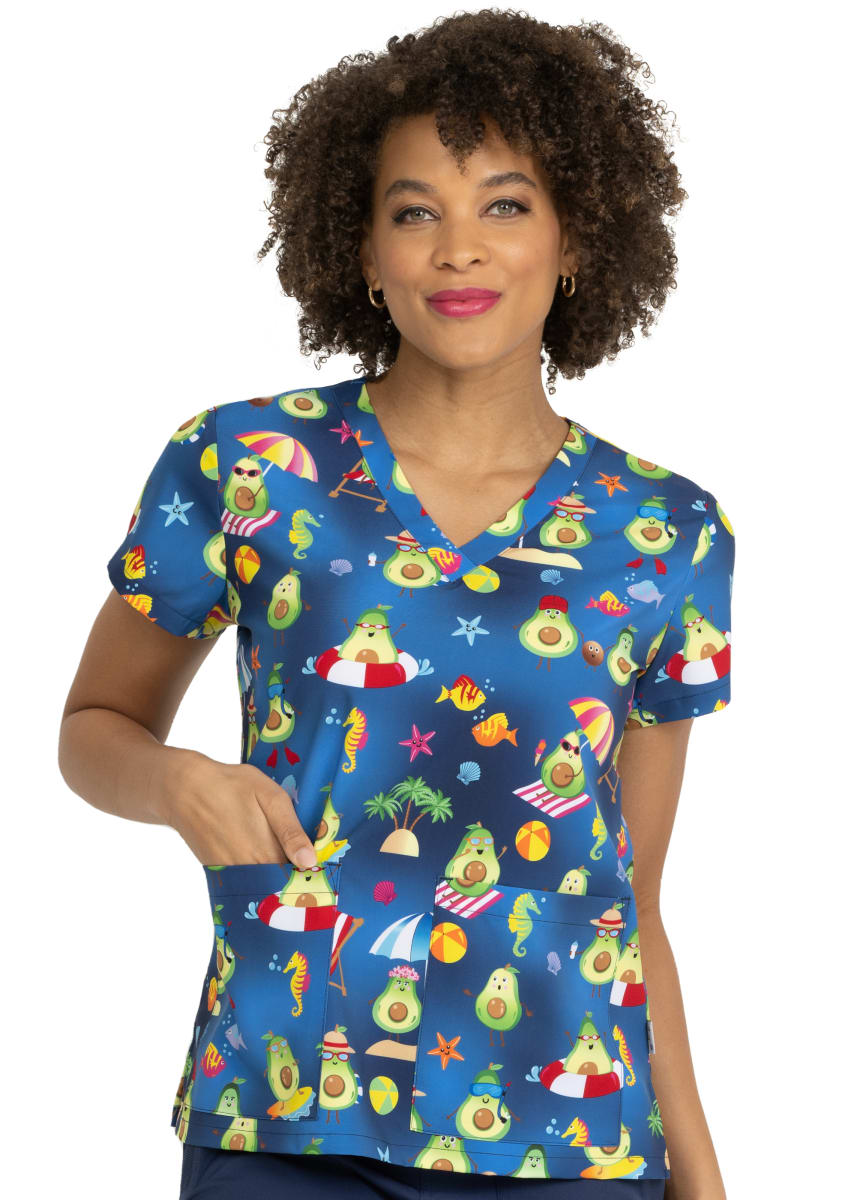 Polera Clínica Estampada Mujer 1054 AVPR