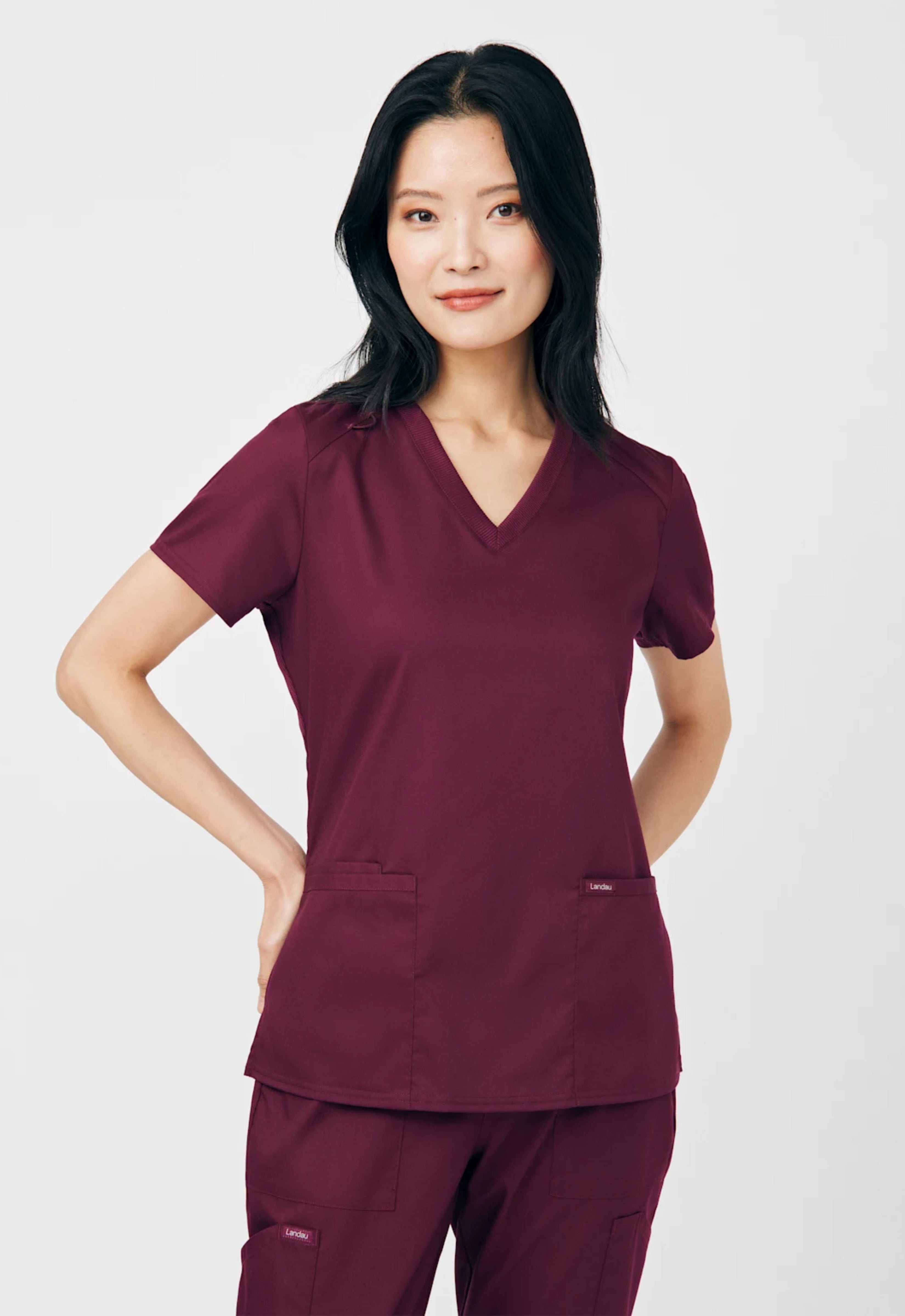 Polera Clínica Mujer Proflex LT105 Burdeo