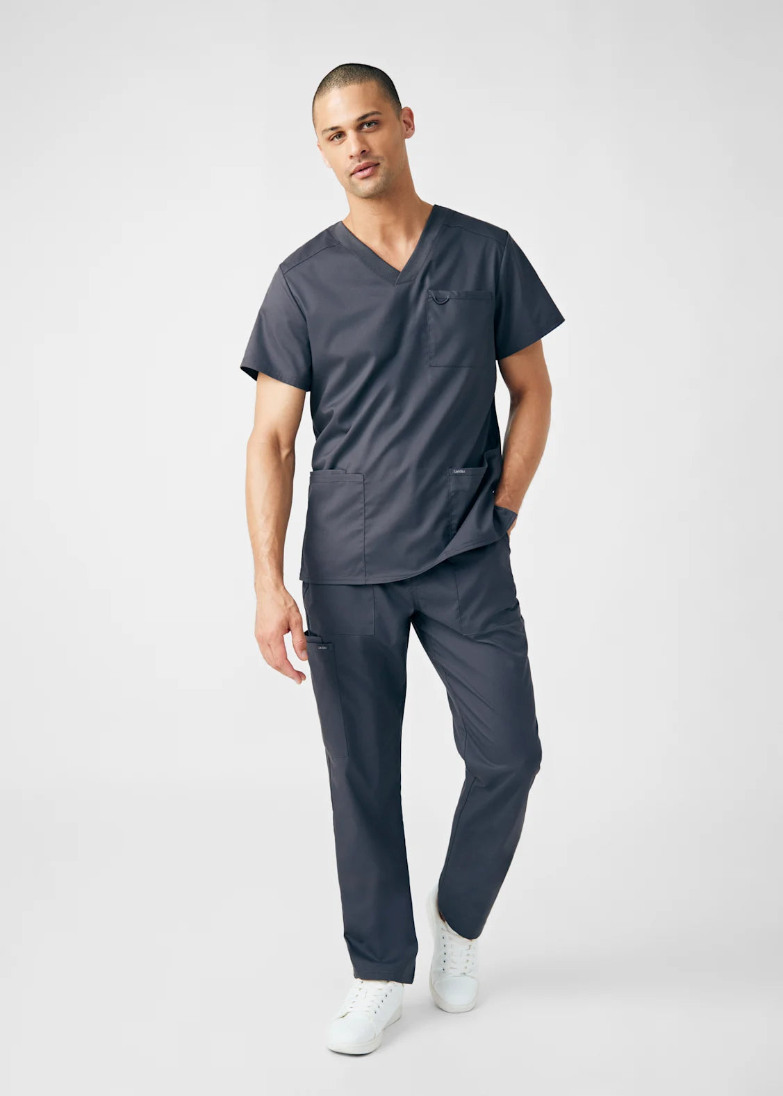 Polera Clínica Hombre Proflex LT109 Plomo