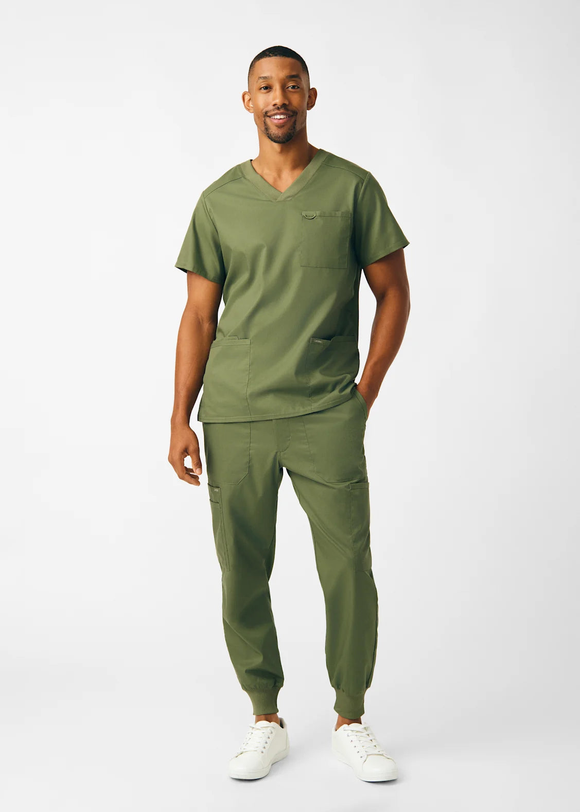 Polera Clínica Hombre Proflex LT109 Olivo
