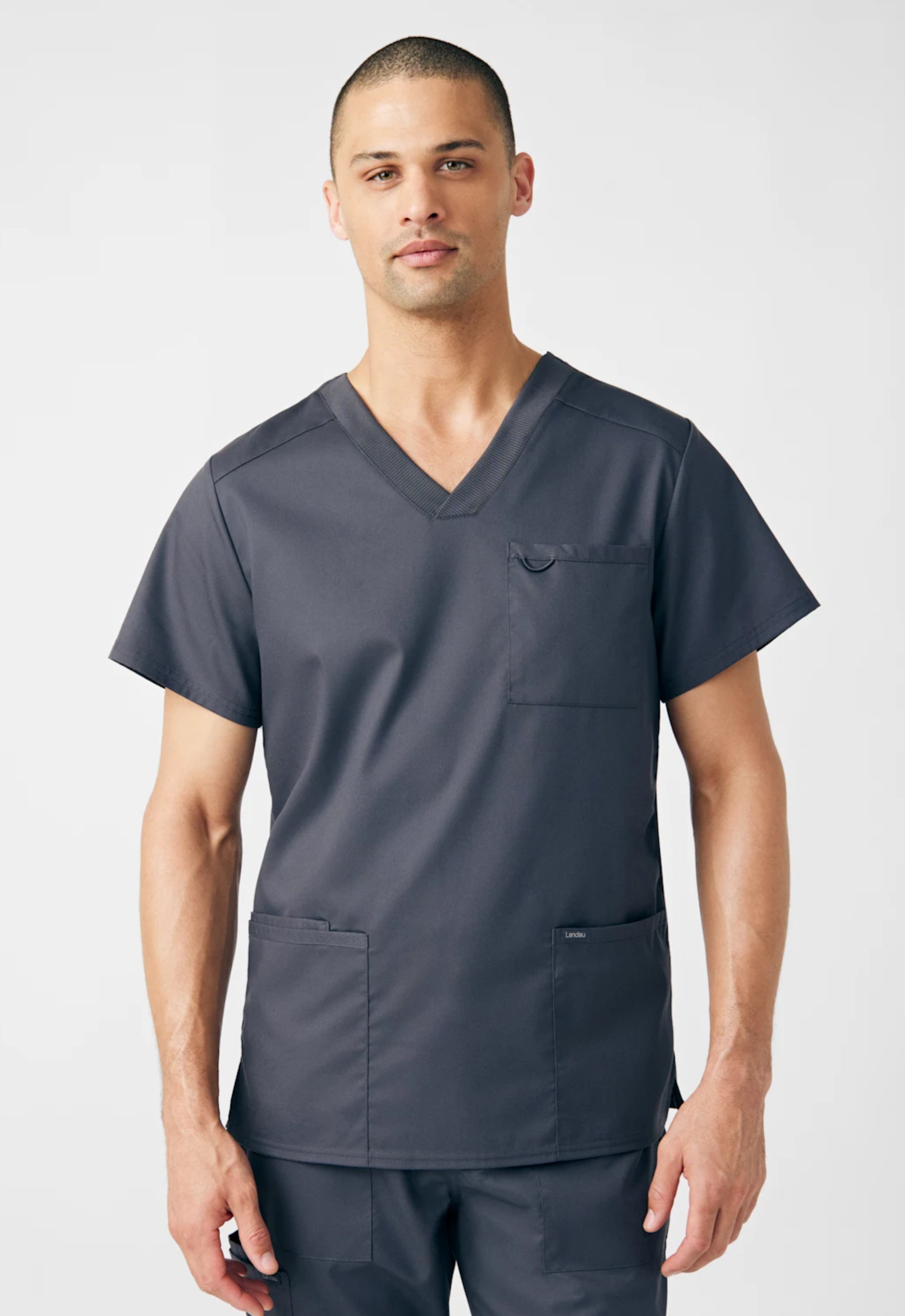 Polera Clínica Hombre Proflex LT109 Plomo