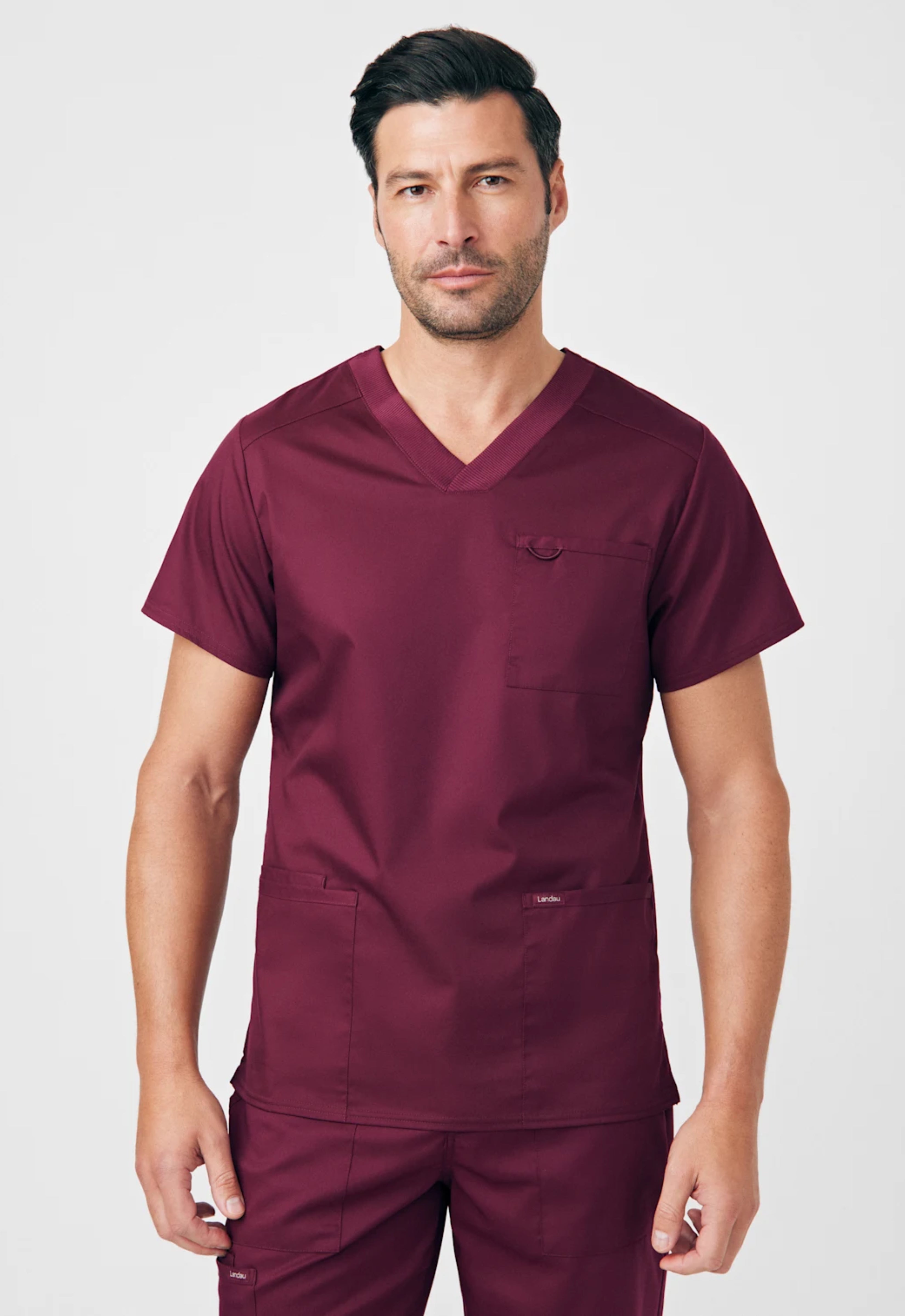 Polera Clínica Hombre Proflex LT109 Burdeo