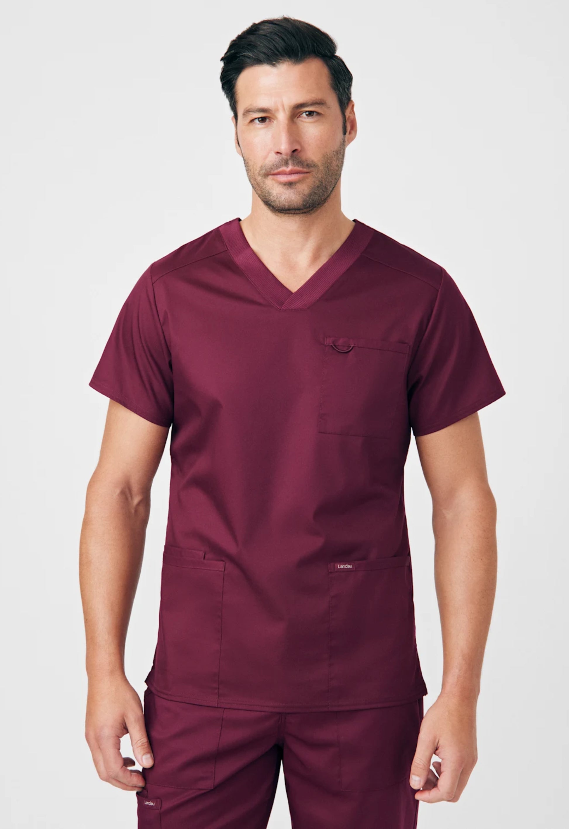 Polera Clínica Hombre Proflex LT109 Burdeo