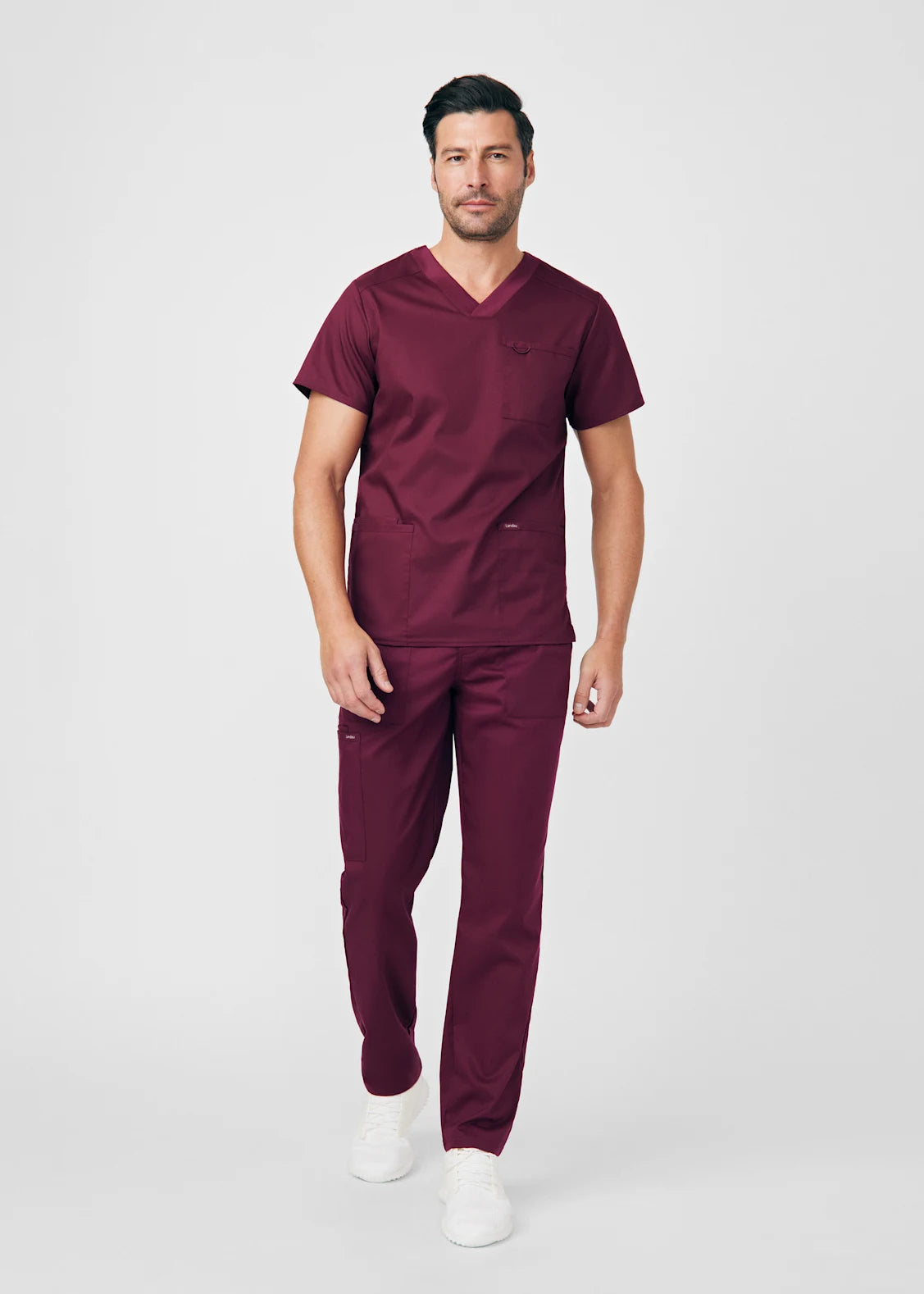 Polera Clínica Hombre Proflex LT109 Burdeo
