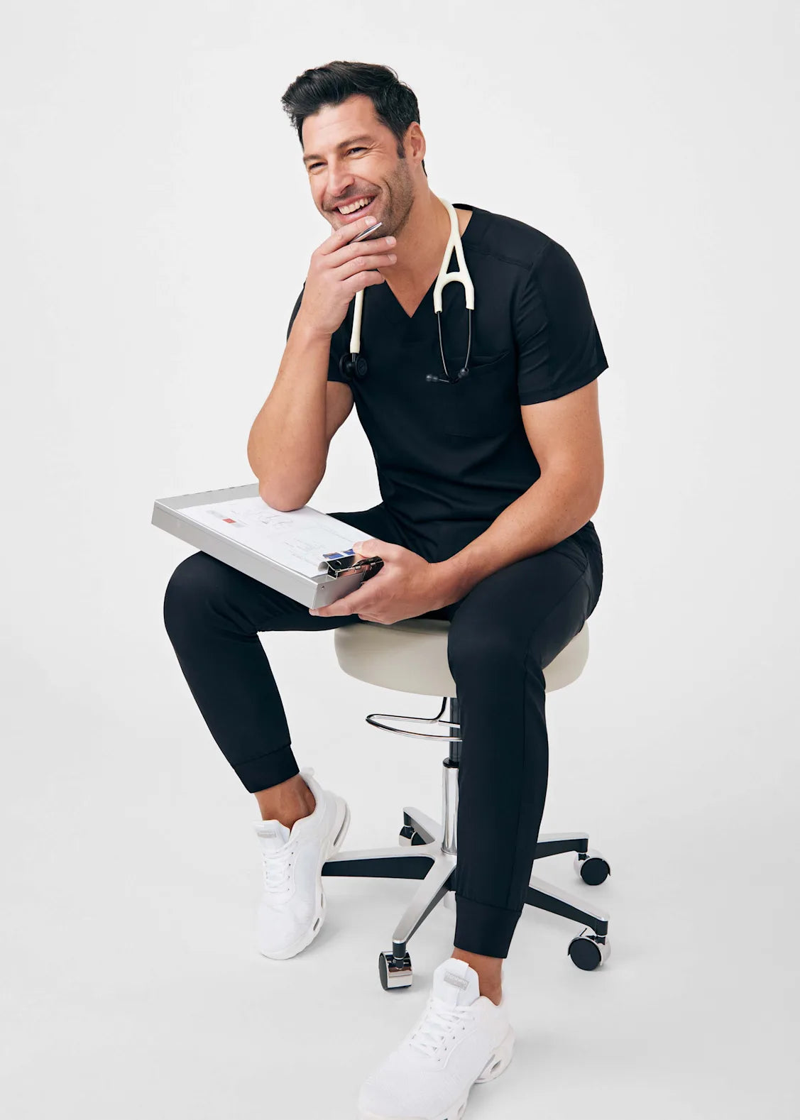 Pantalón Clínico Hombre Jogger Vibe WB431 Negro